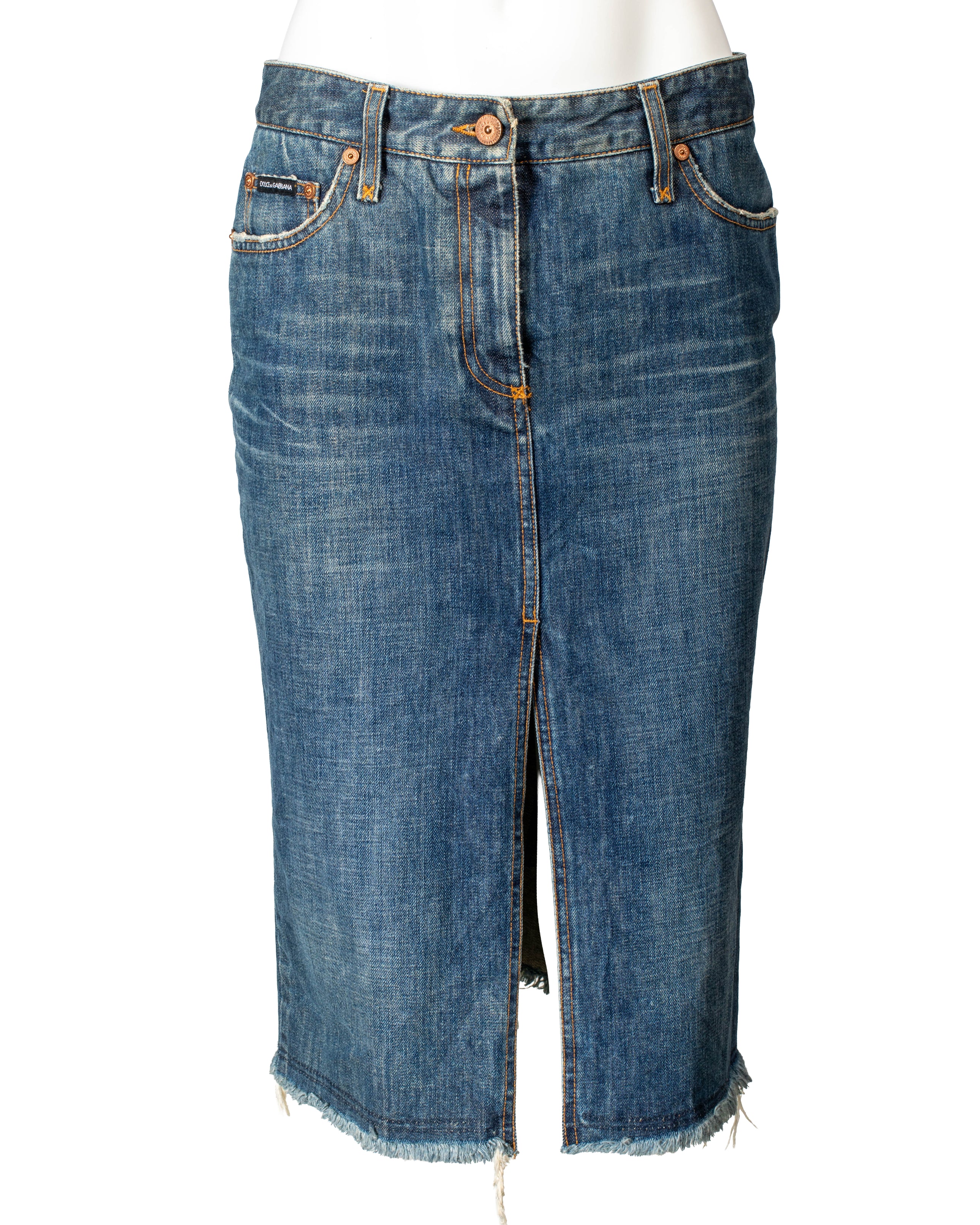 ITALIA DENIM CHARM MIDI SKIRT @RAD
