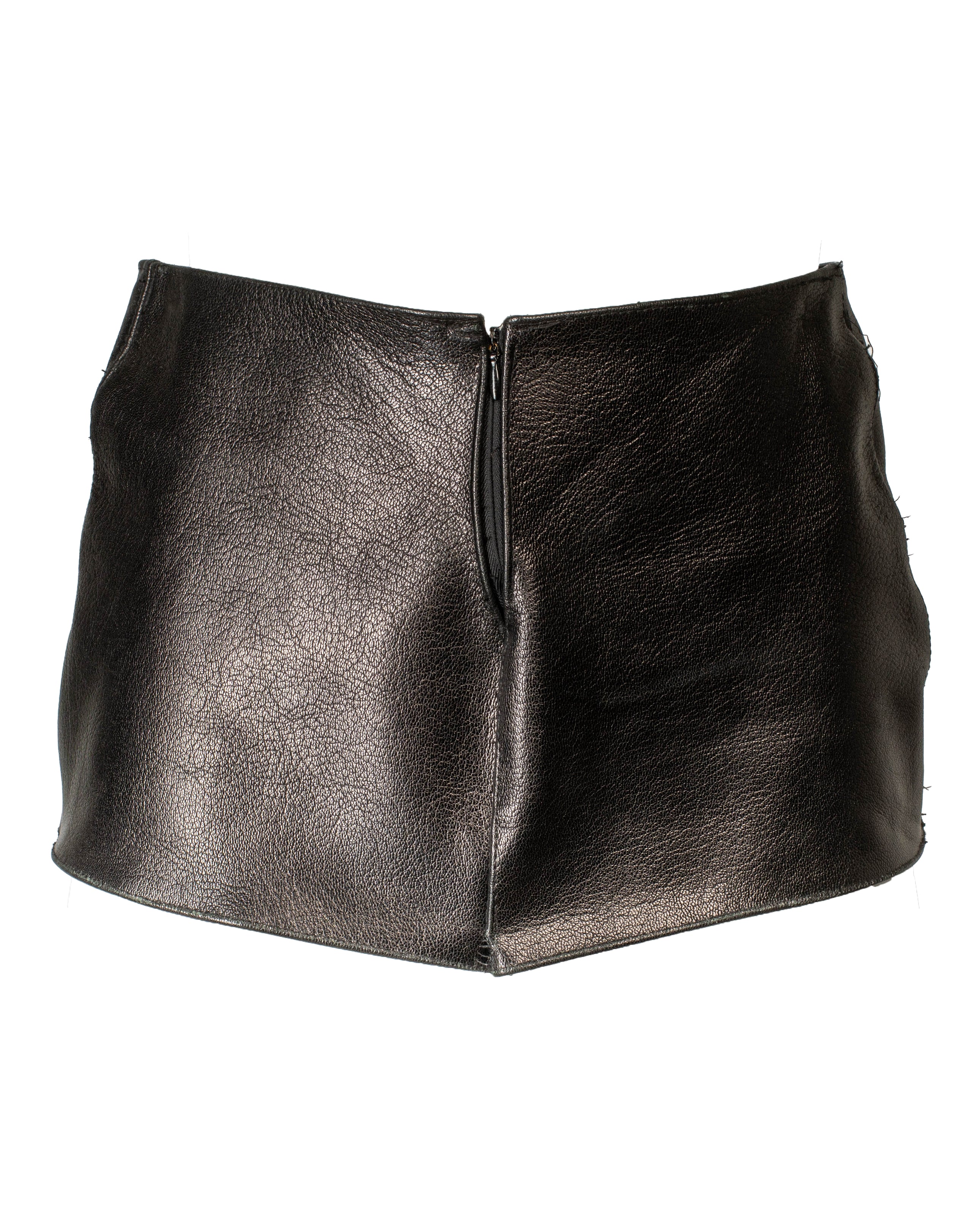 BLACK LEATHER MICRO SKIRT