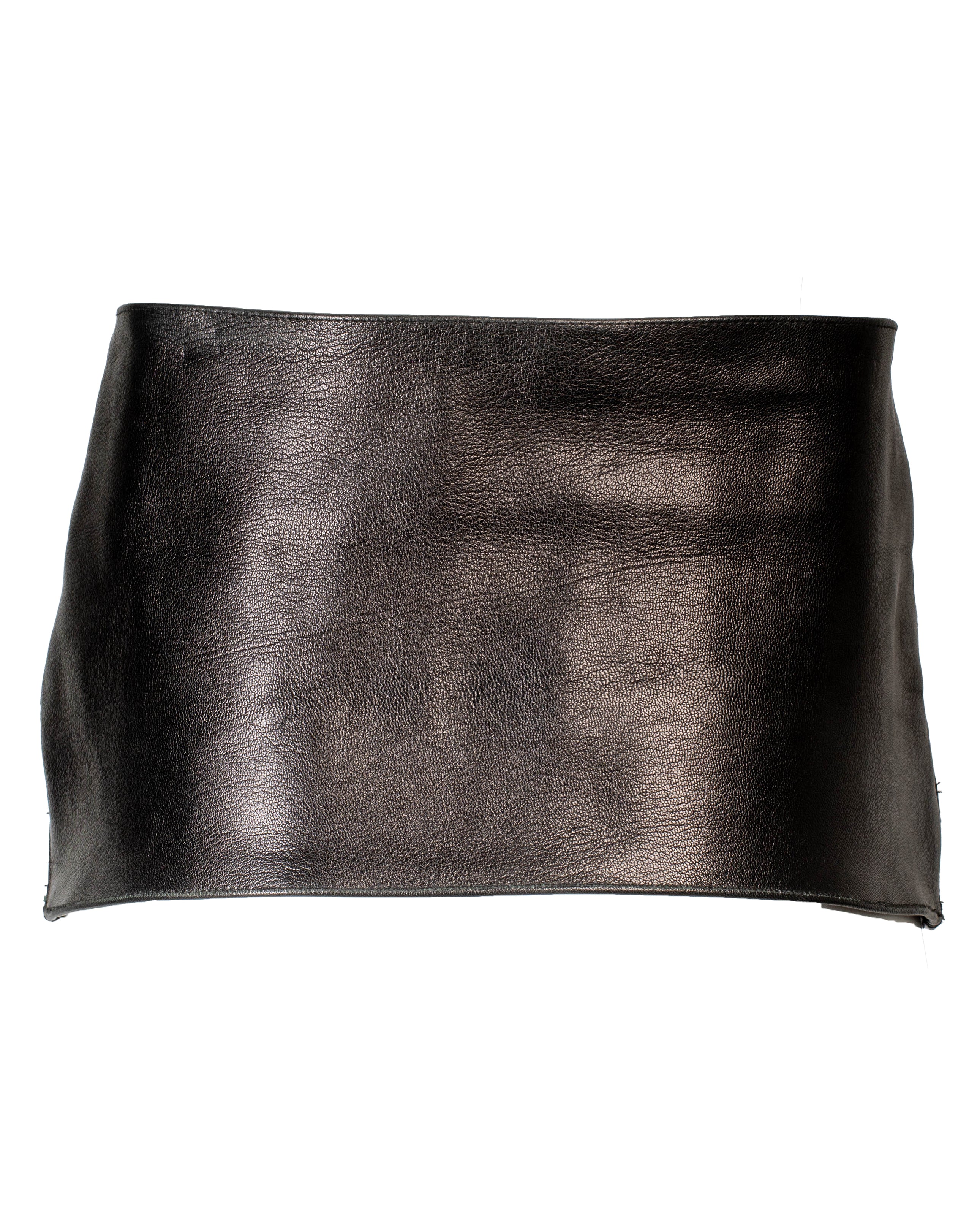 BLACK LEATHER MICRO SKIRT