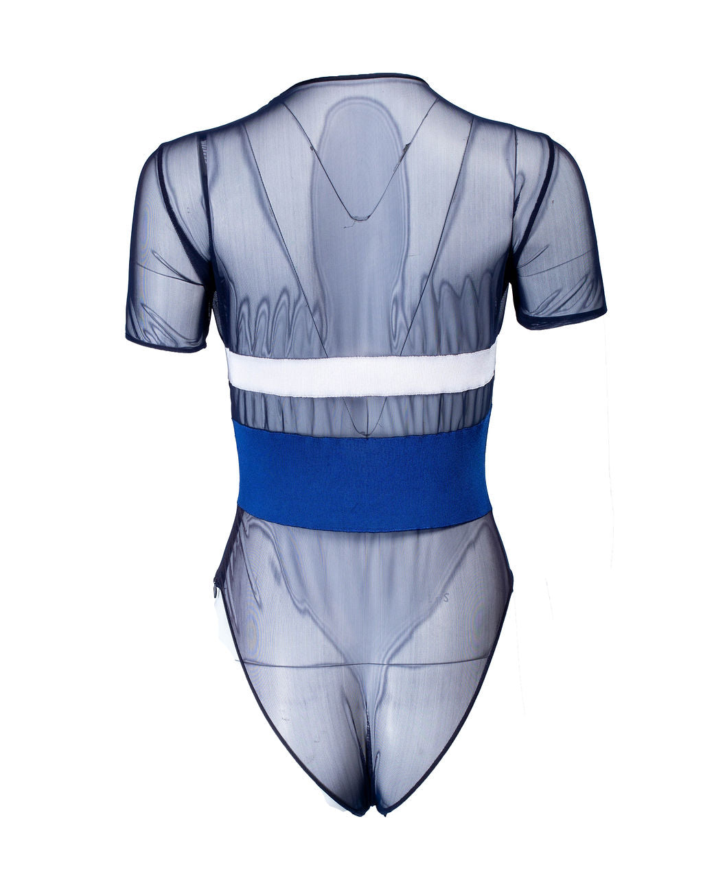 90s Navy Blue Sheer Compass Bodysuit @JCCG