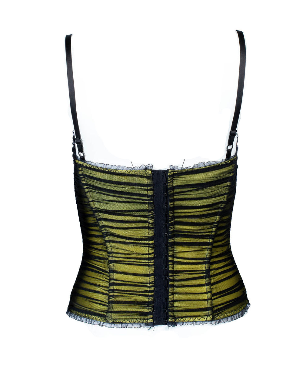 BLACK & YELLOW RUCHED CORSET TOP @IRIK