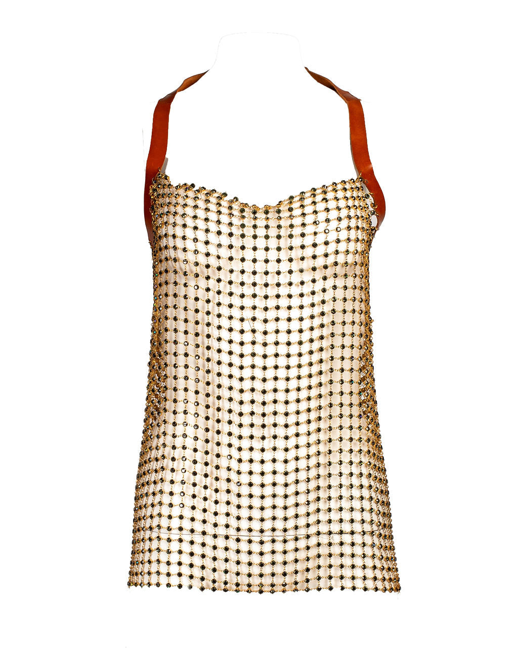 SS03 BARBARELLA CHAINMAIL METAL BUCKLE TOP @JKOVA