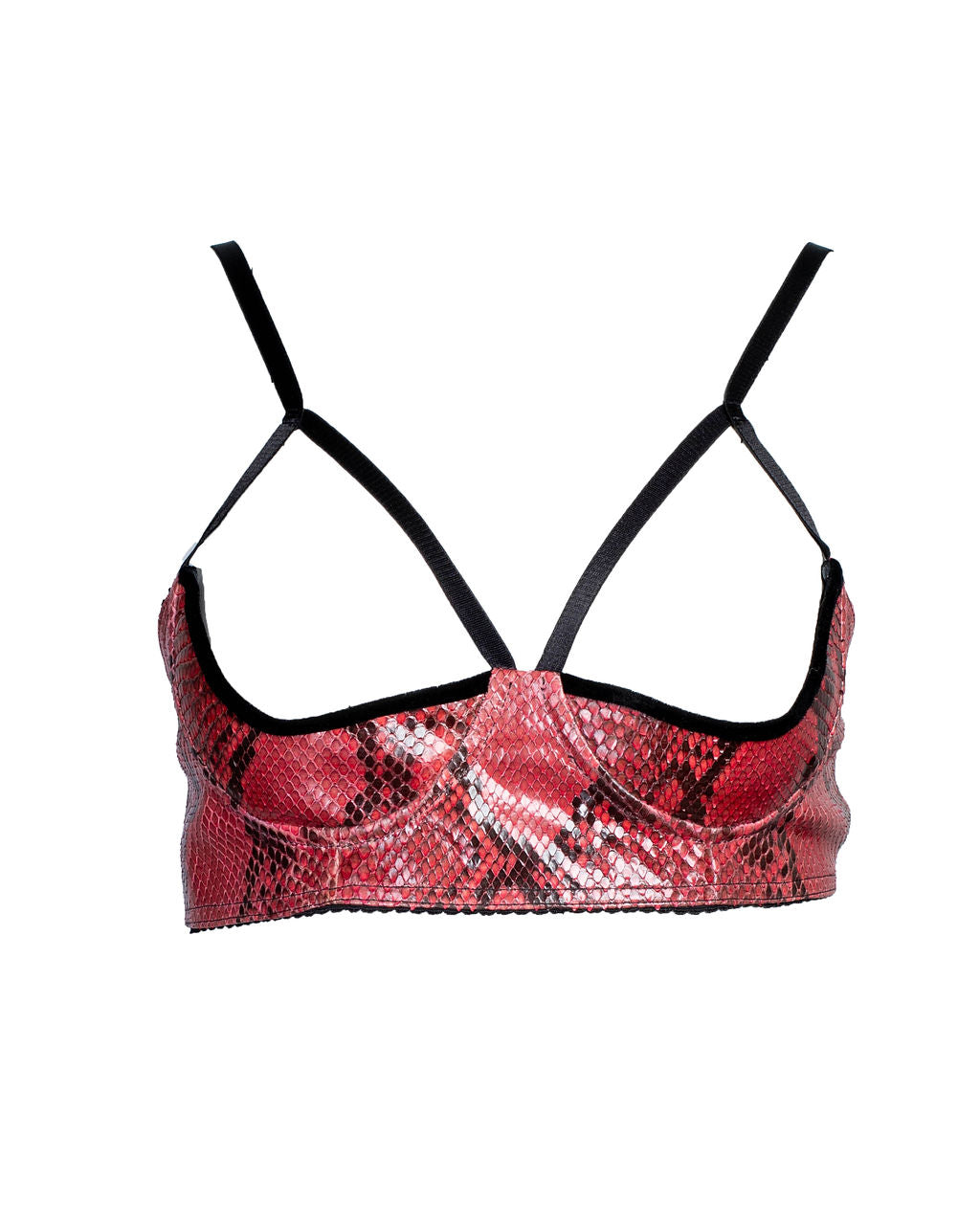 RARE PYTHON SNAKESKIN EXPOSED BRA TOP