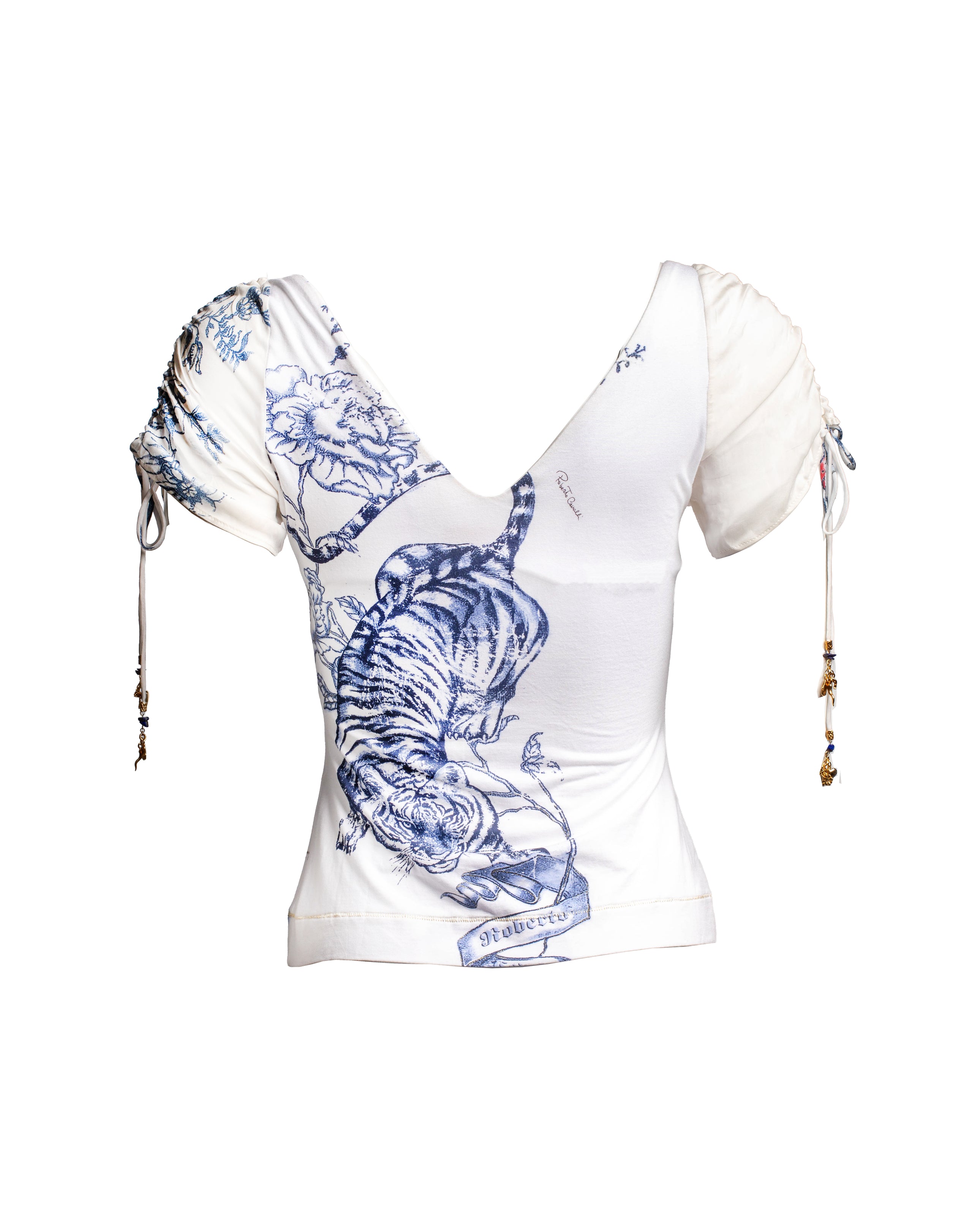 SS03 AMOUR TATTOO PRINT CHARM TOP