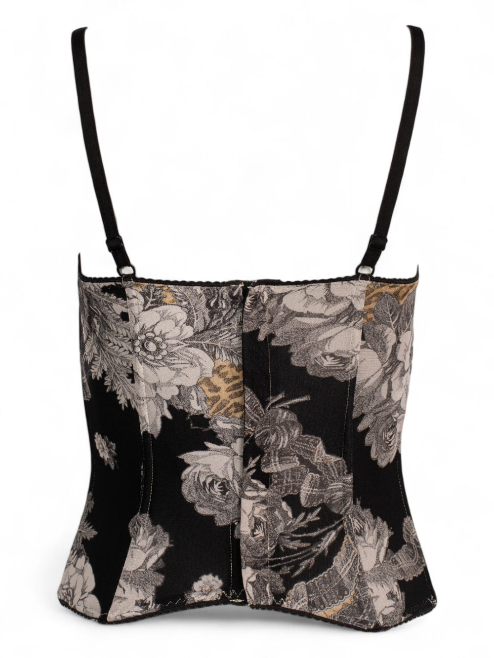MESH FLORAL & CHEETAH PRINT BUSTIER