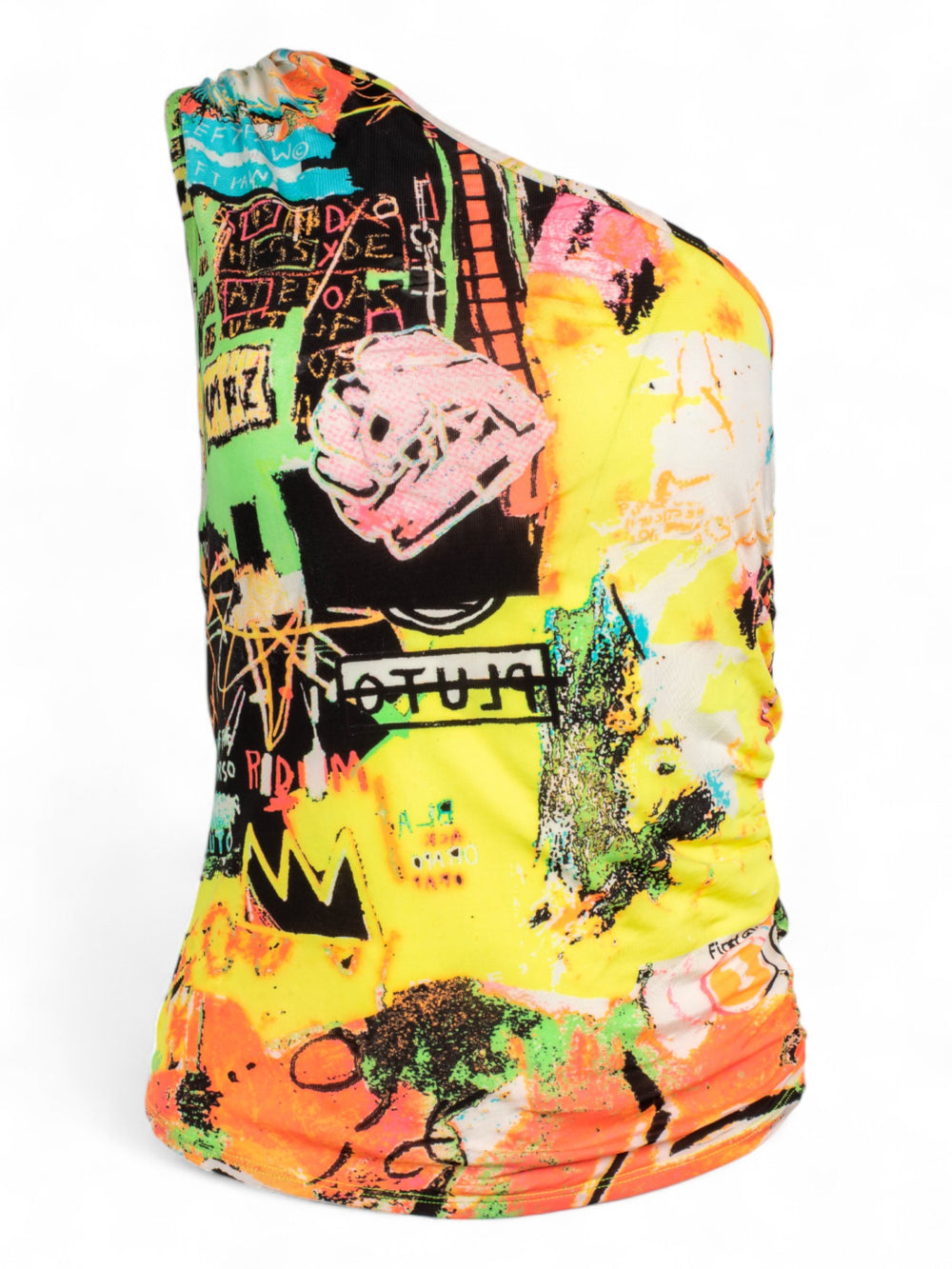 ONE SHOULDER GRAFFITI TOP