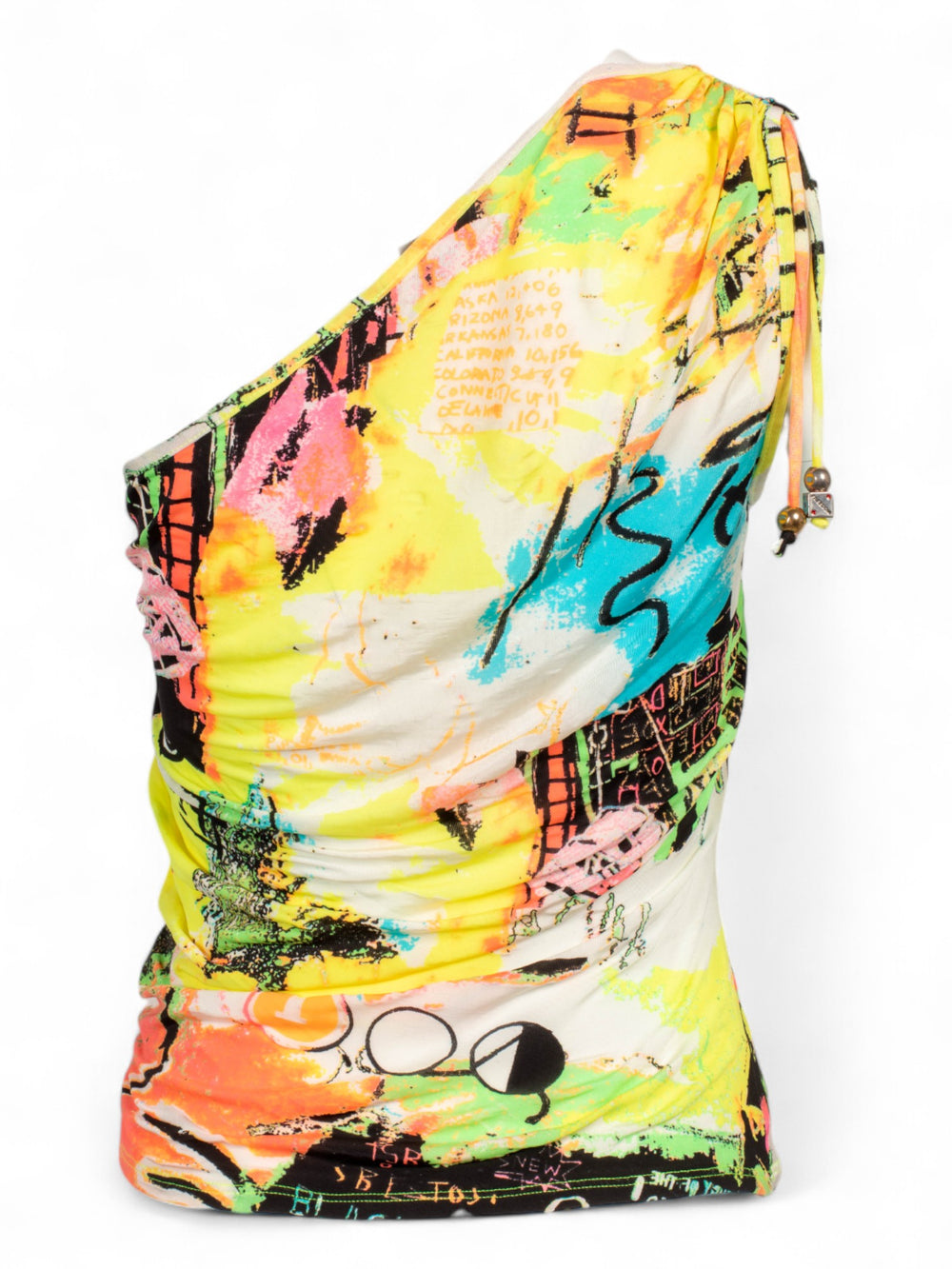 ONE SHOULDER GRAFFITI TOP