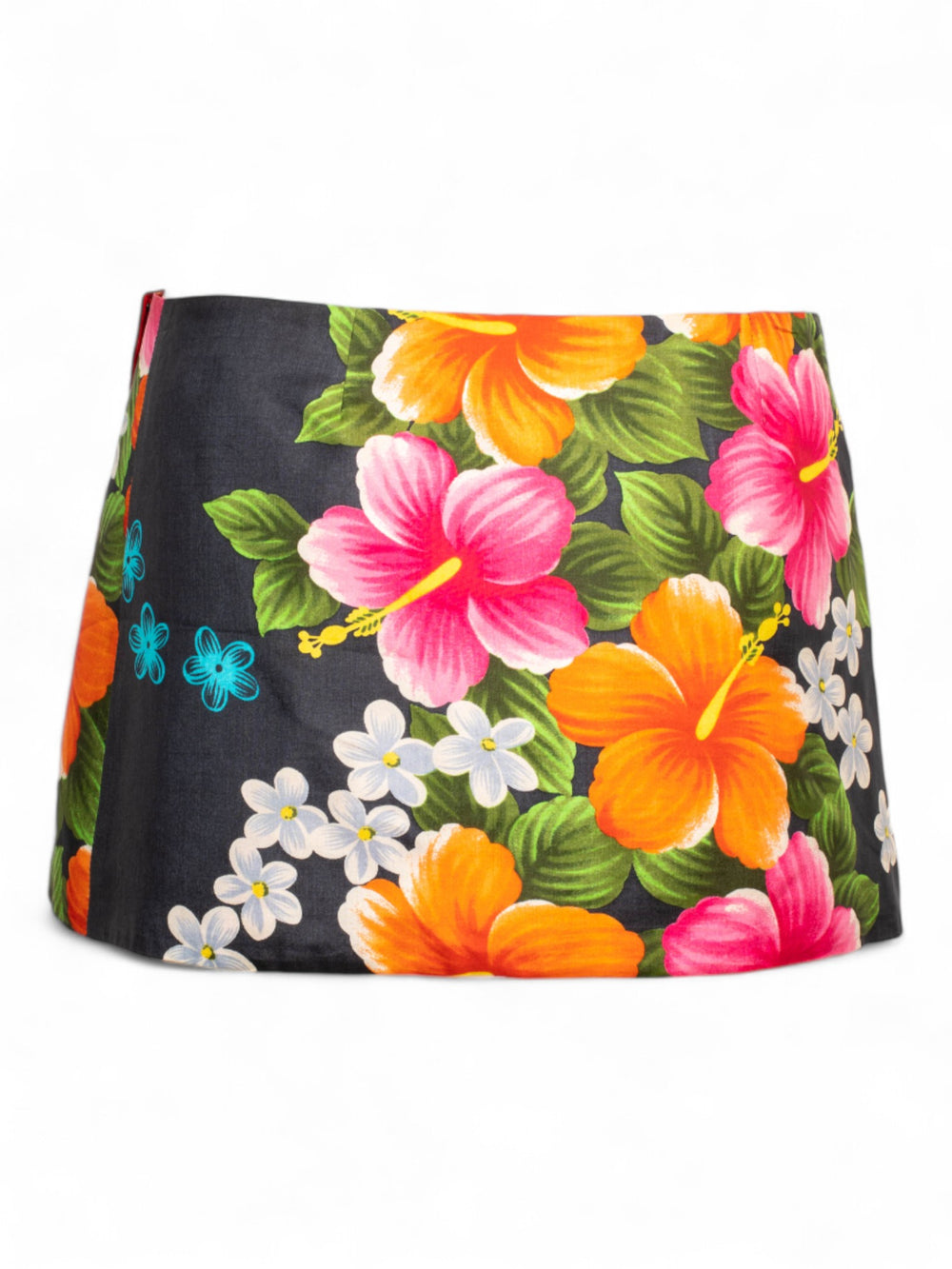 SILK HIBISCUS FLOWER PRINTED MINI SKIRT