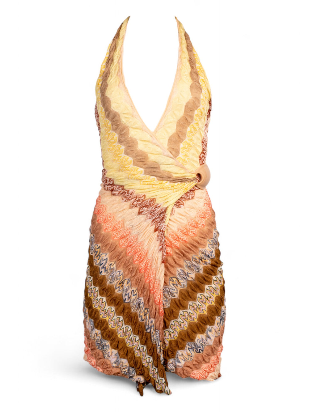 KNIT WRAP MINI DRESS @LLUO