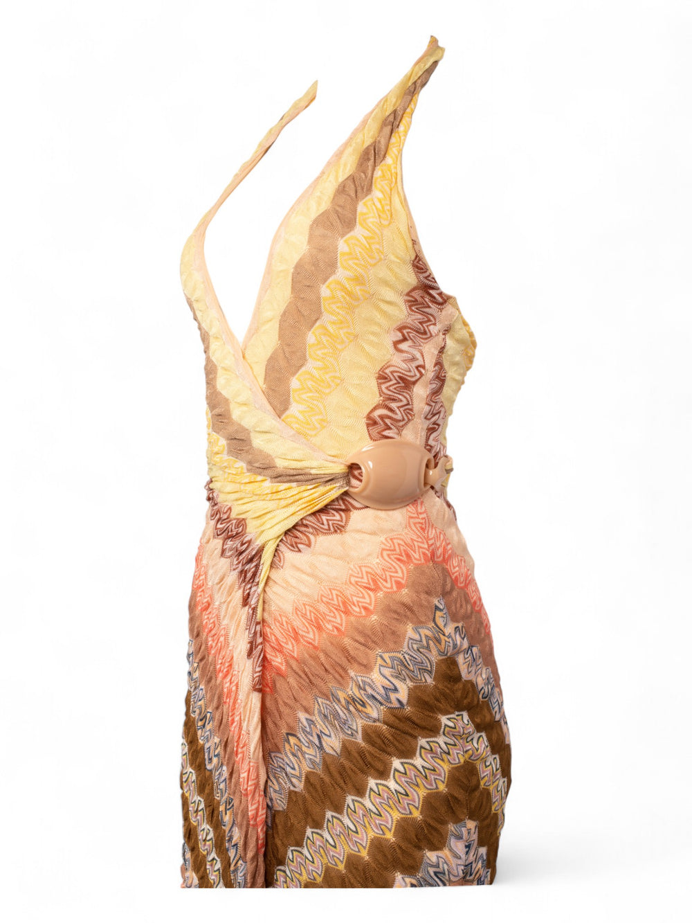 KNIT WRAP MINI DRESS @LLUO