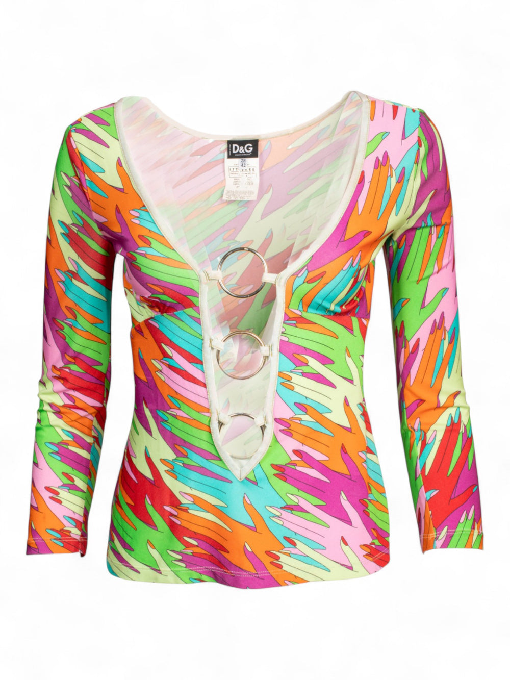 ICONIC HAND PRINTED 3 RING LONGSLEEVE TOP
