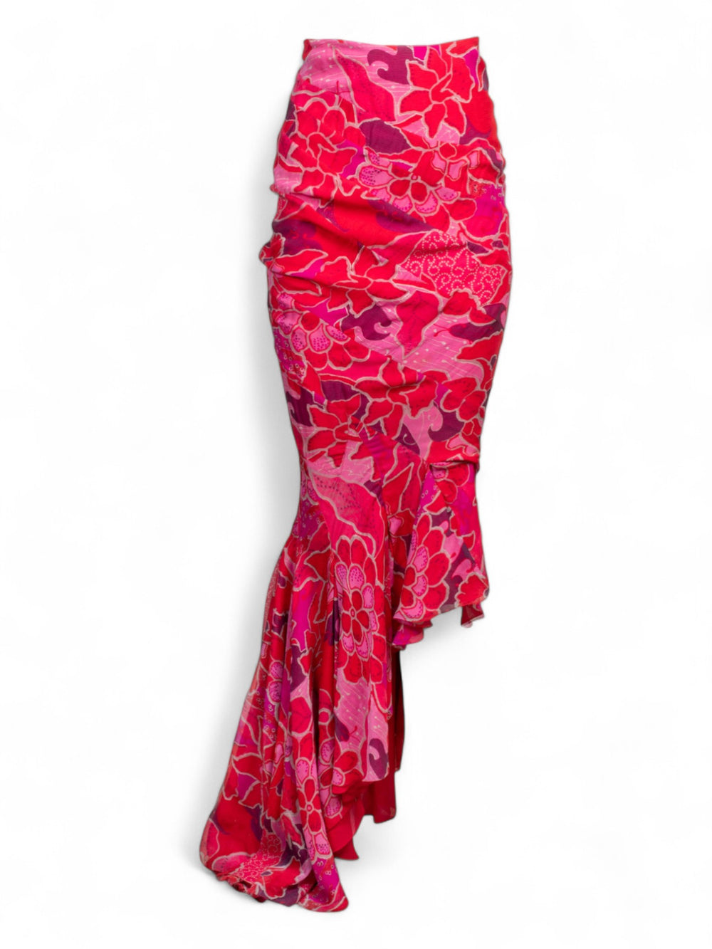 SS04 SILK FLORAL MAXI SKIRT
