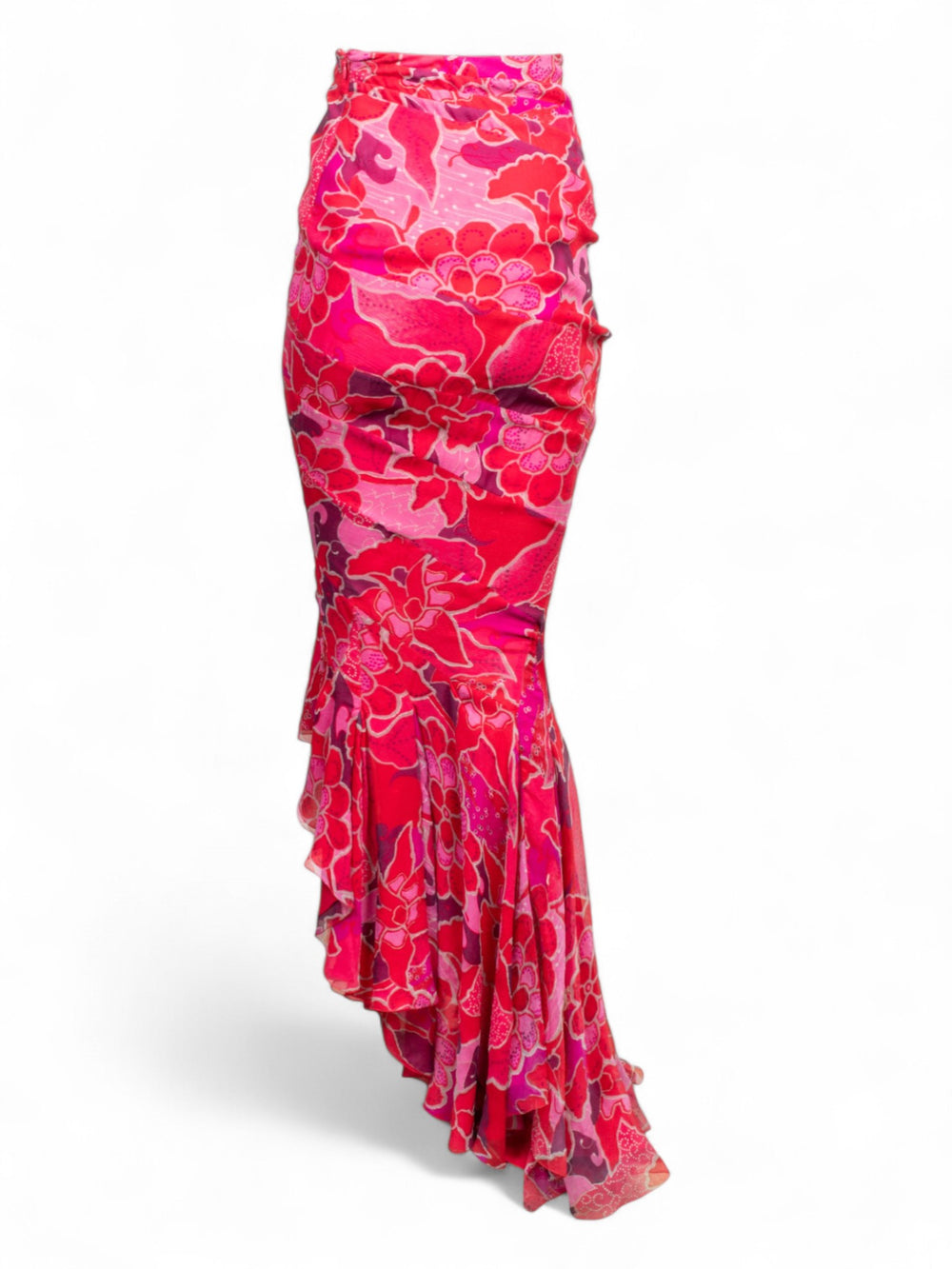 SS04 SILK FLORAL MAXI SKIRT