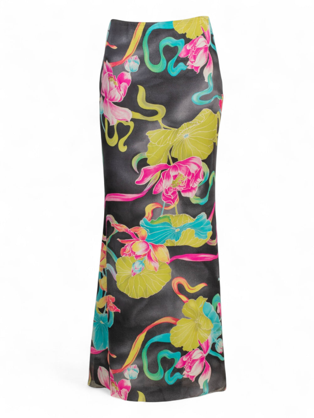 FW04 FLORAL SILK RUFFLED EXTRA MAXI SKIRT