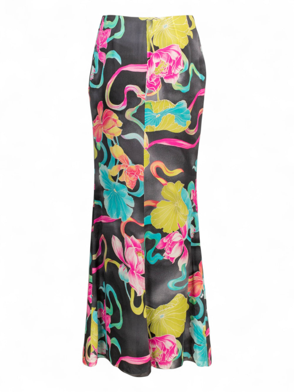 FW04 FLORAL SILK RUFFLED EXTRA MAXI SKIRT