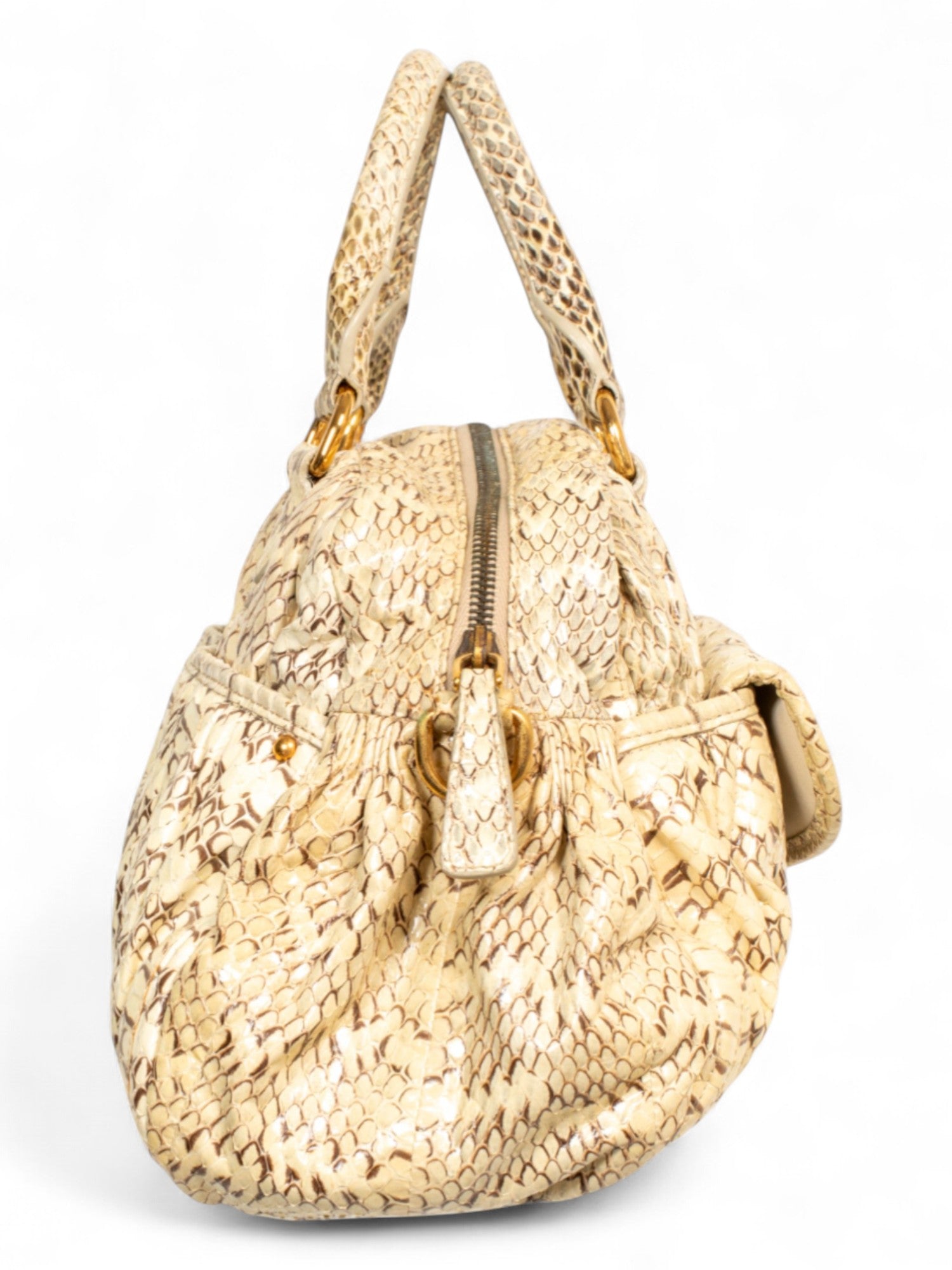 WHITE SNAKESKIN HANDBAG