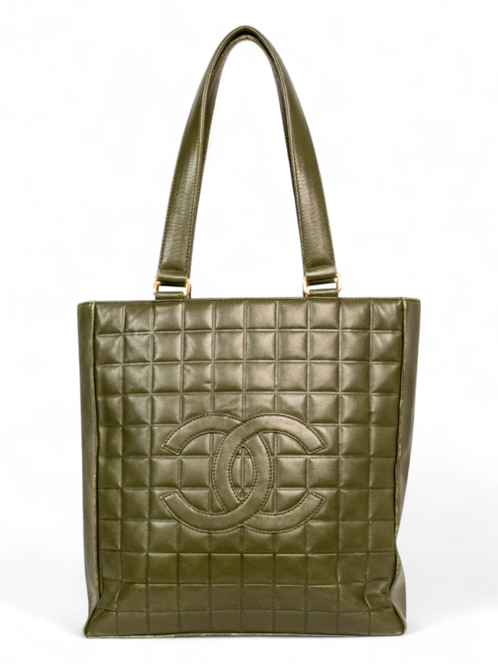 OLIVE GREEN CHOCOLATE BAR TOTE BAG