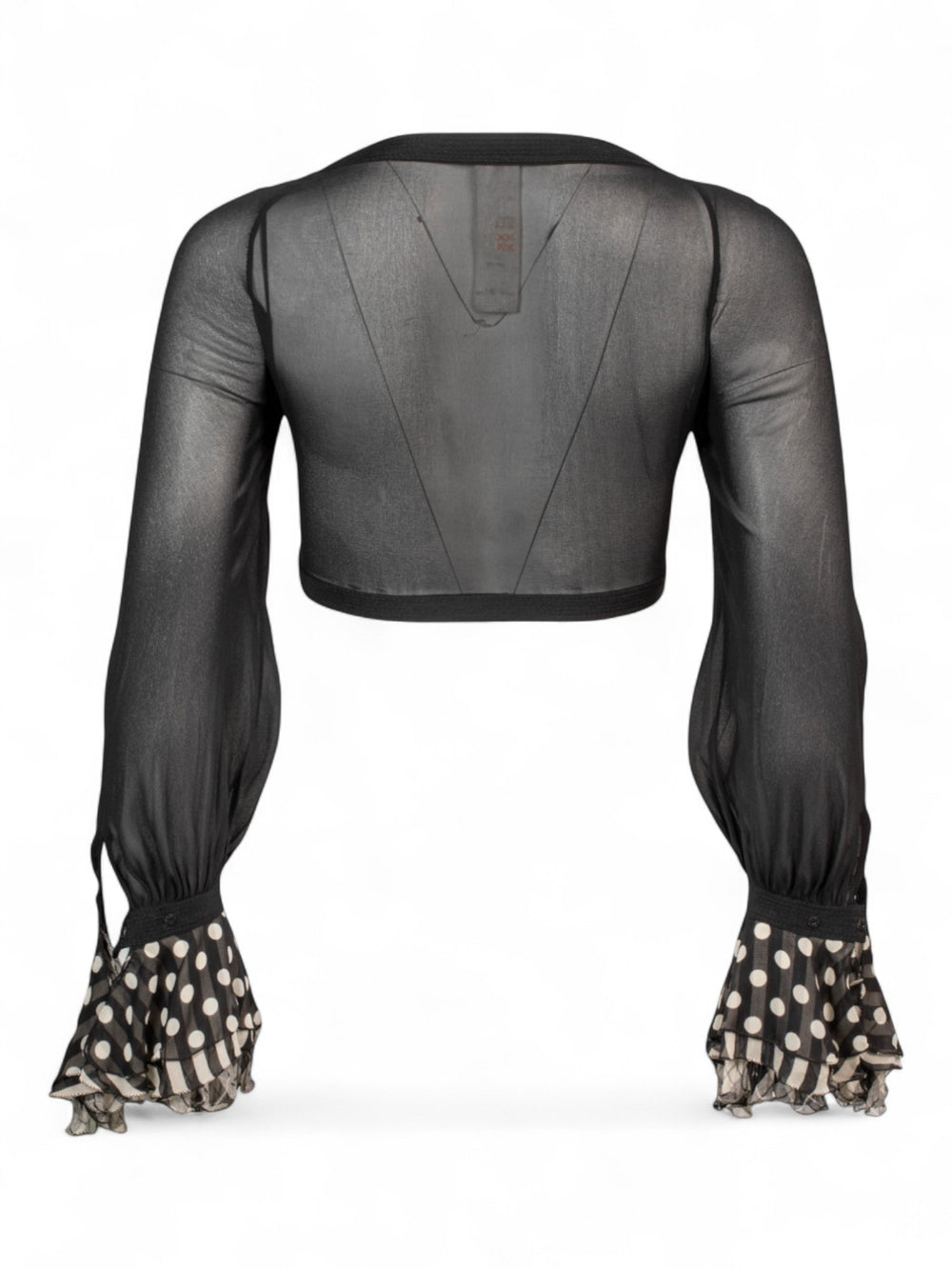 SS1993 BRA TOP W POLKA DOT RUFFLE CUFFS @JCCG
