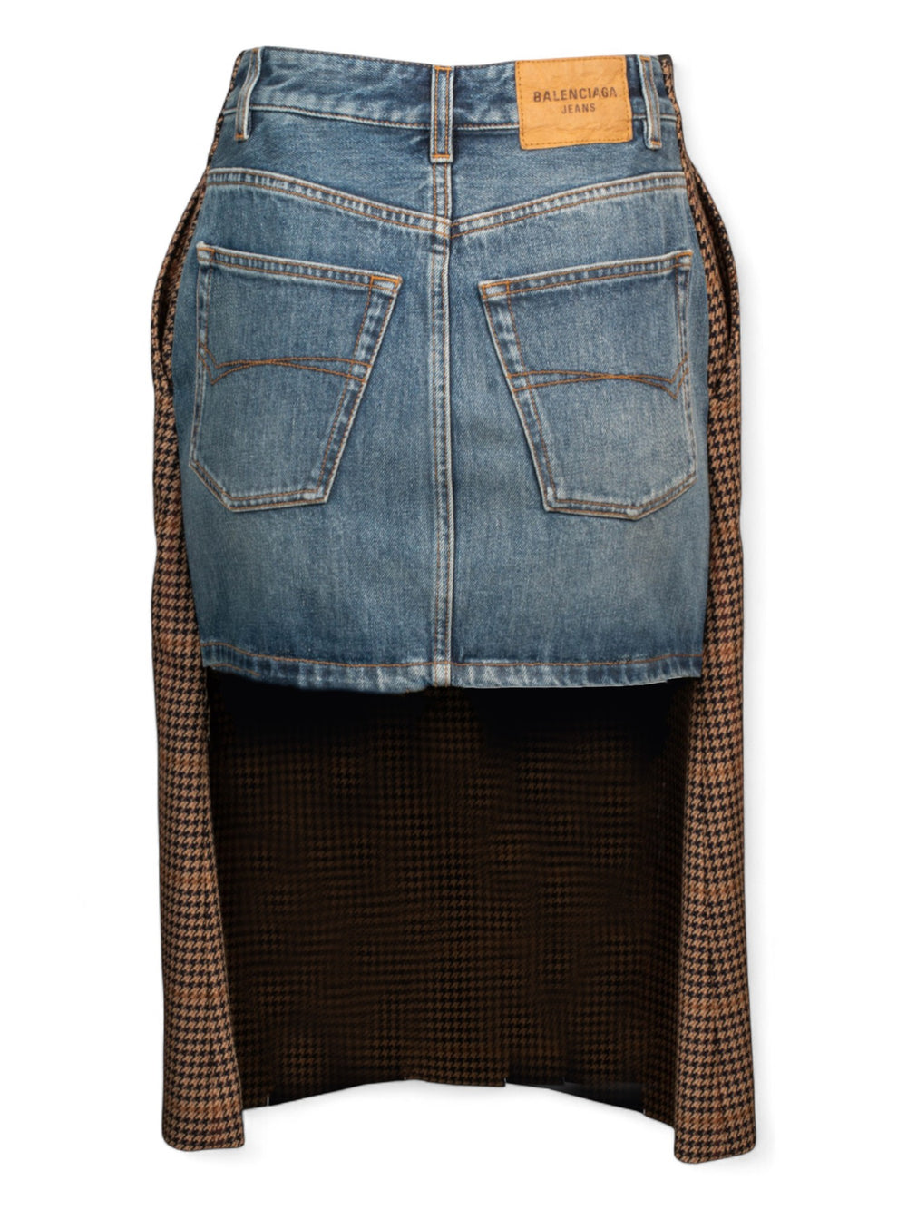 PLAID AND DENIM MIDI SKIRT @KGUE