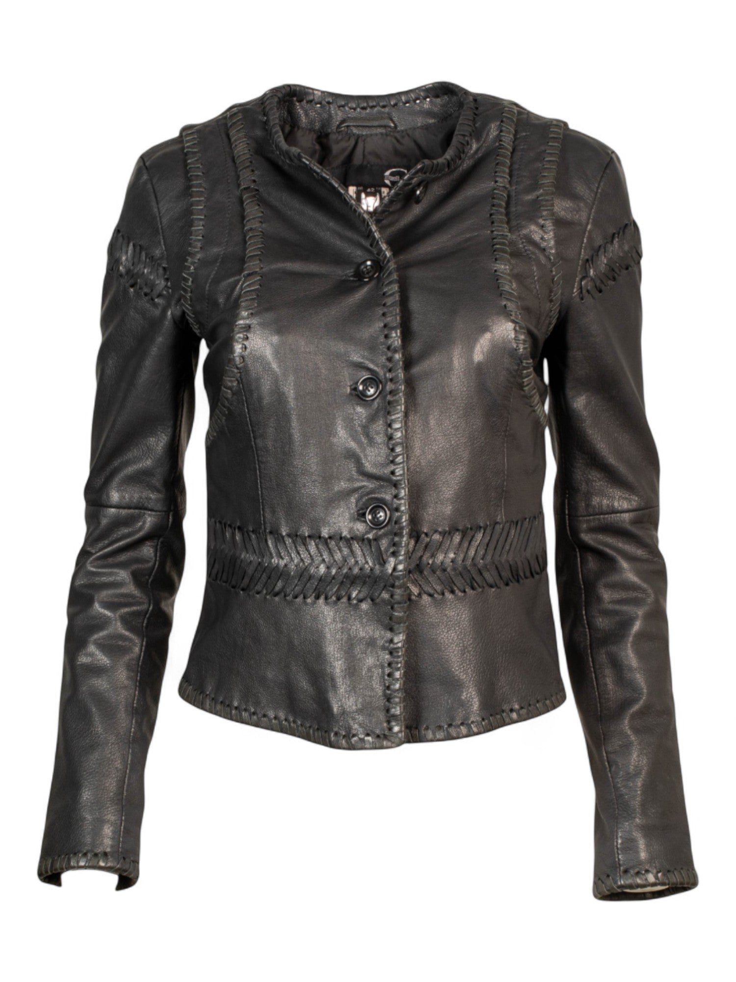 BRAIDED BLACK LEATHER JACKET @JTRULL