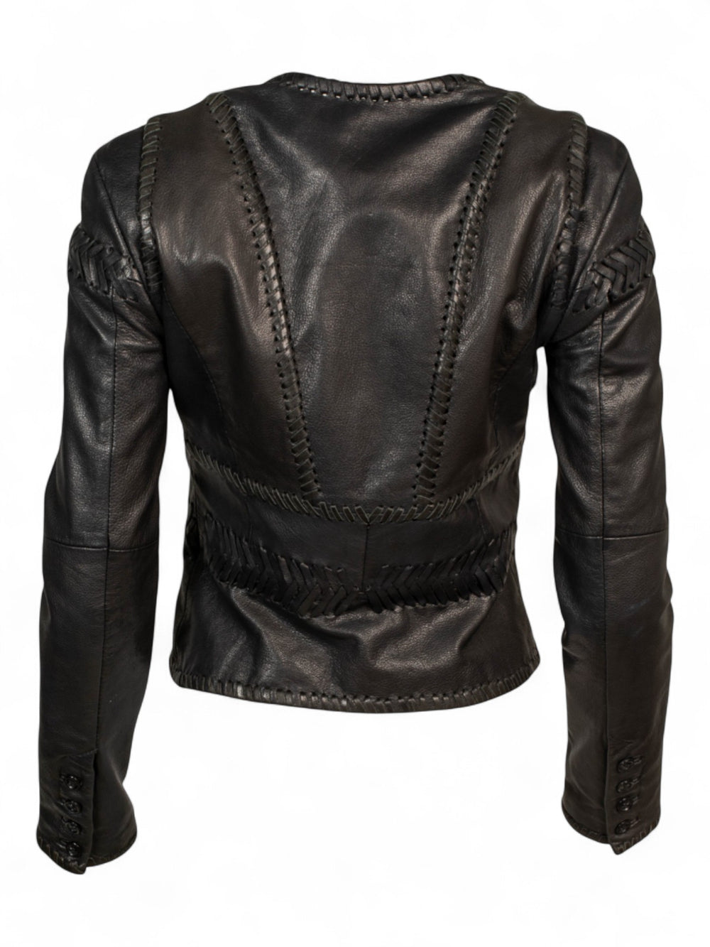 BRAIDED BLACK LEATHER JACKET @JTRULL
