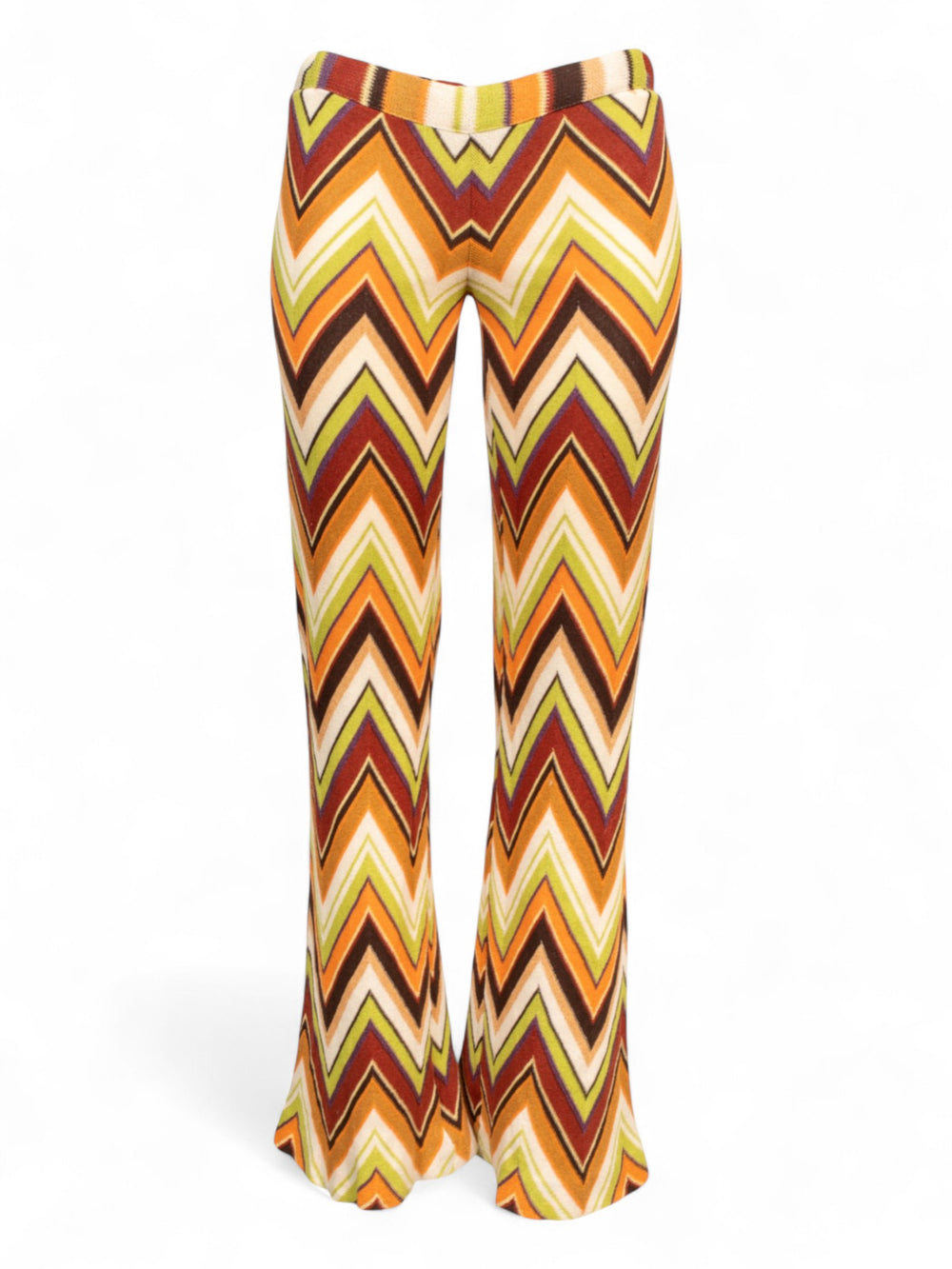 CHEVRON PRINT KNIT PANTS