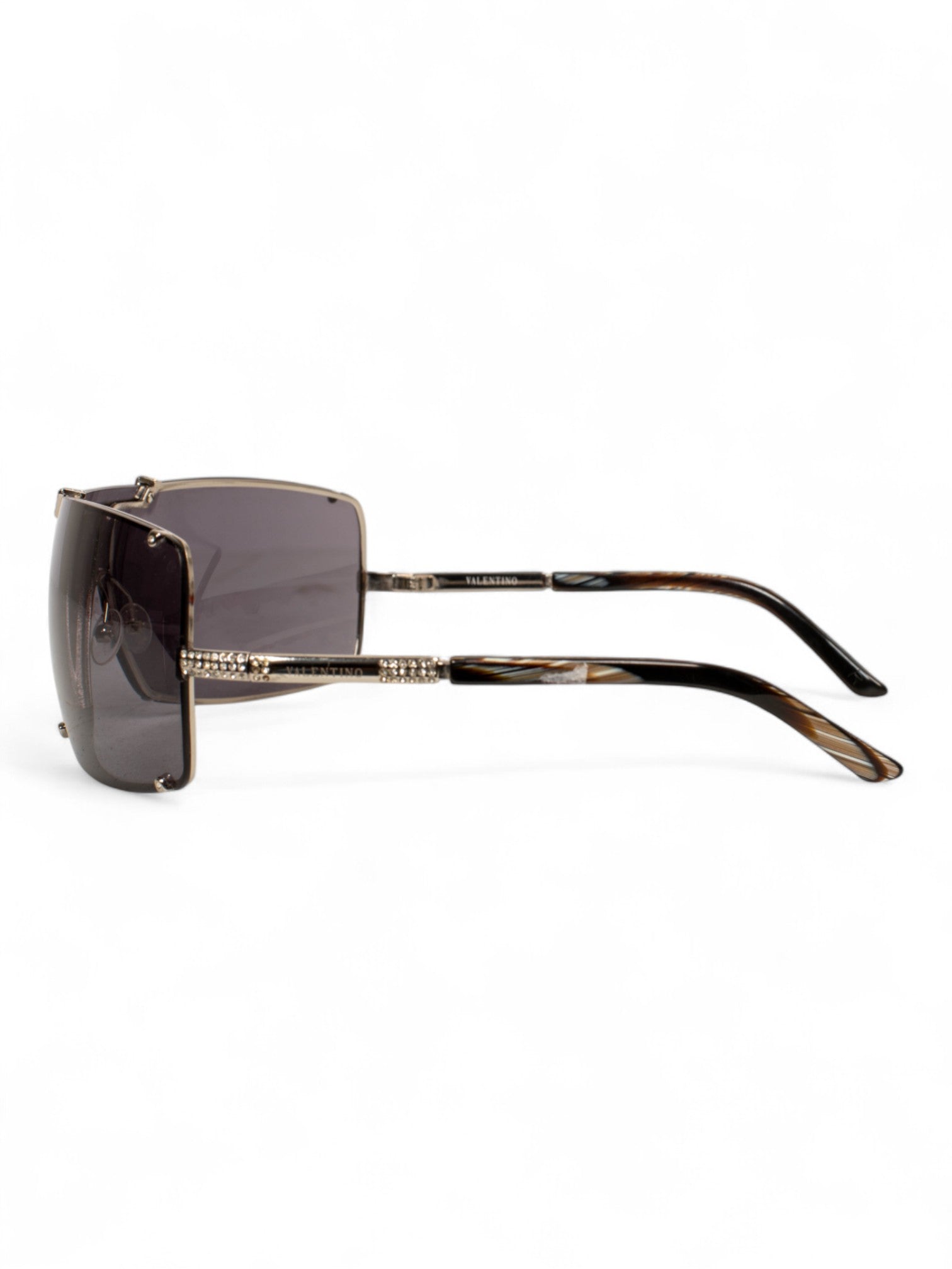RHINESTONE SHIELD TINTED SUNGLASSES