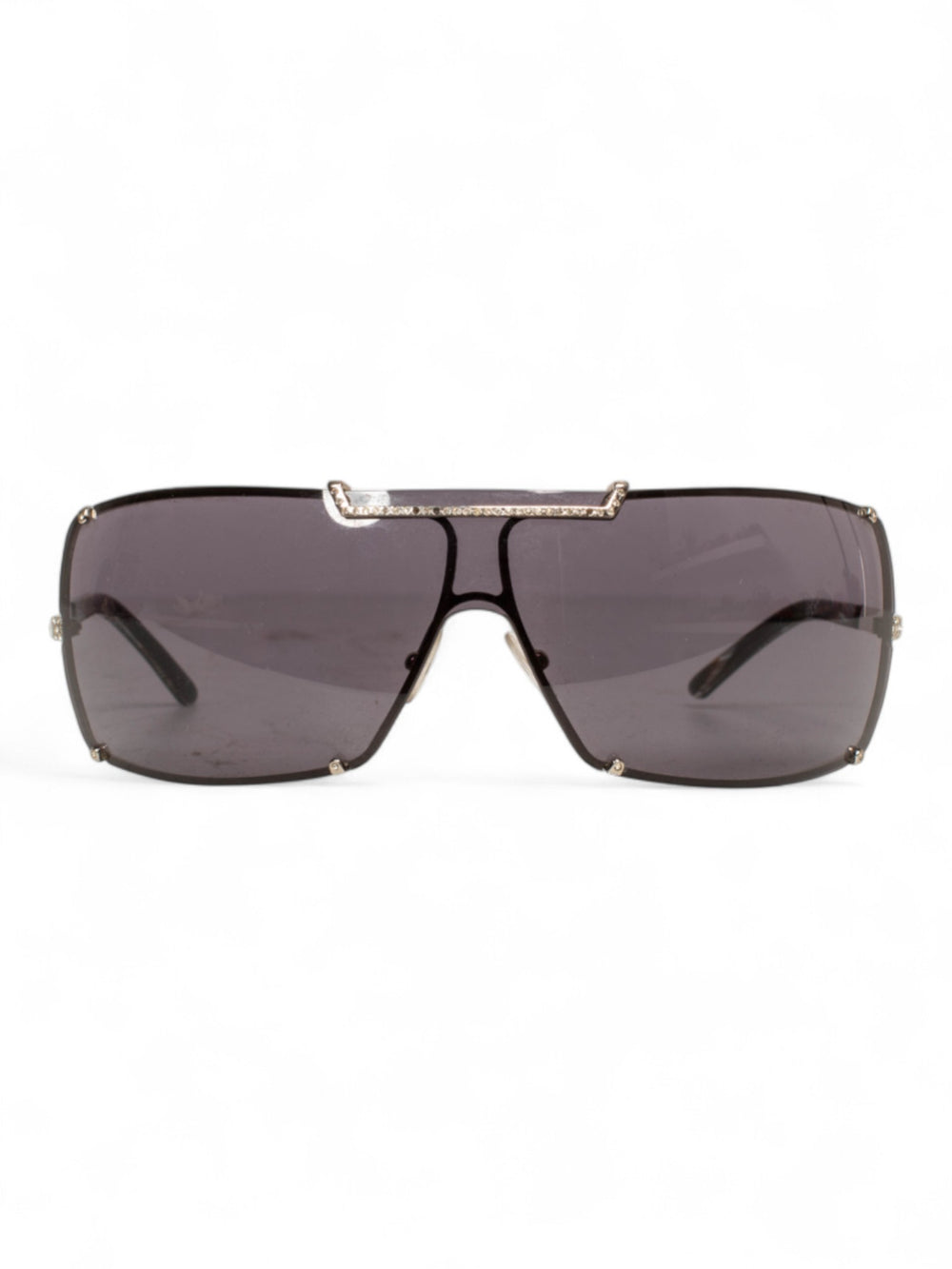 RHINESTONE SHIELD TINTED SUNGLASSES