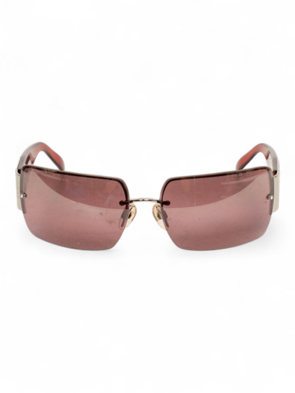 RIMLESS MAUVE SWAROVSKI LOGO SHADES (AS IS) @ASMITH