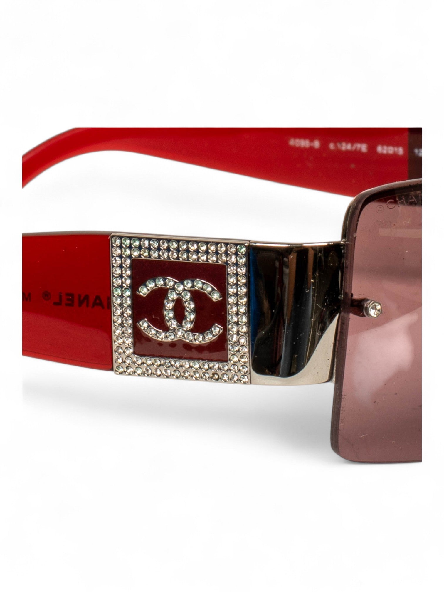 RIMLESS MAUVE SWAROVSKI LOGO SHADES (AS IS) @ASMITH