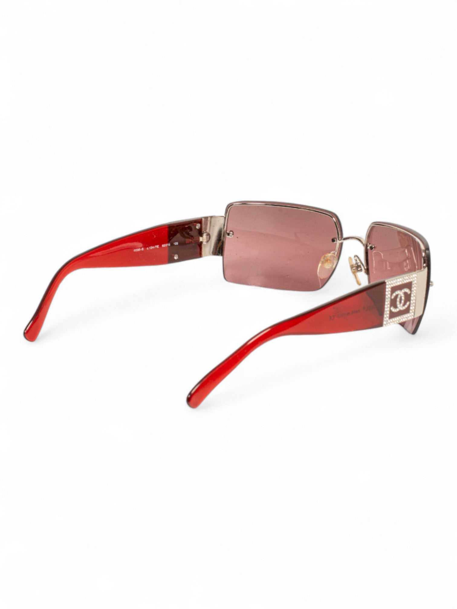 RIMLESS MAUVE SWAROVSKI LOGO SHADES (AS IS) @ASMITH