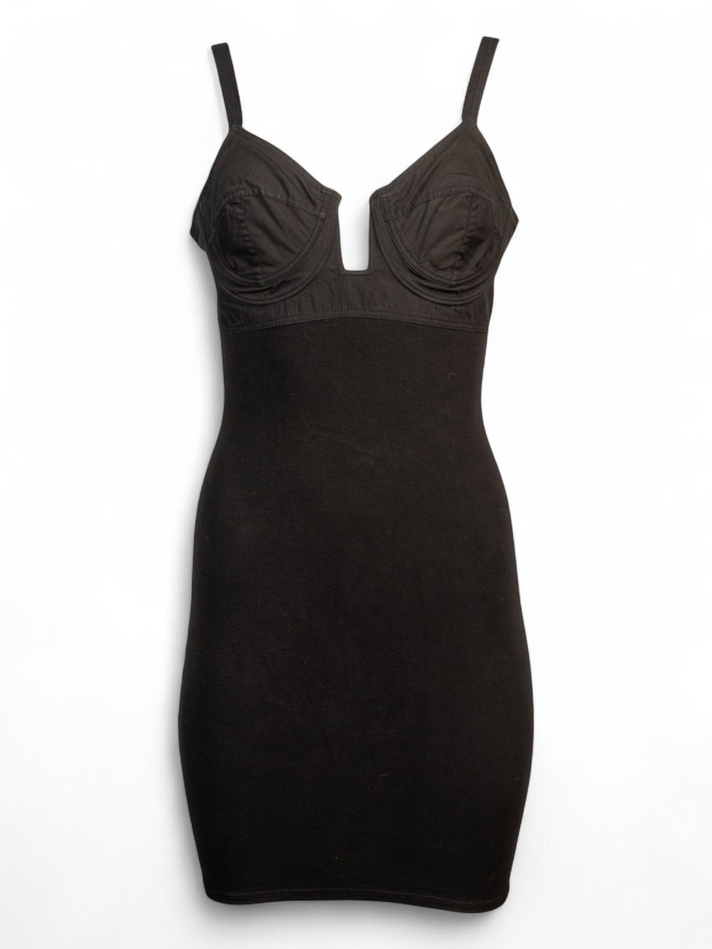 BLACK BODYCON BRA MINI DRESS