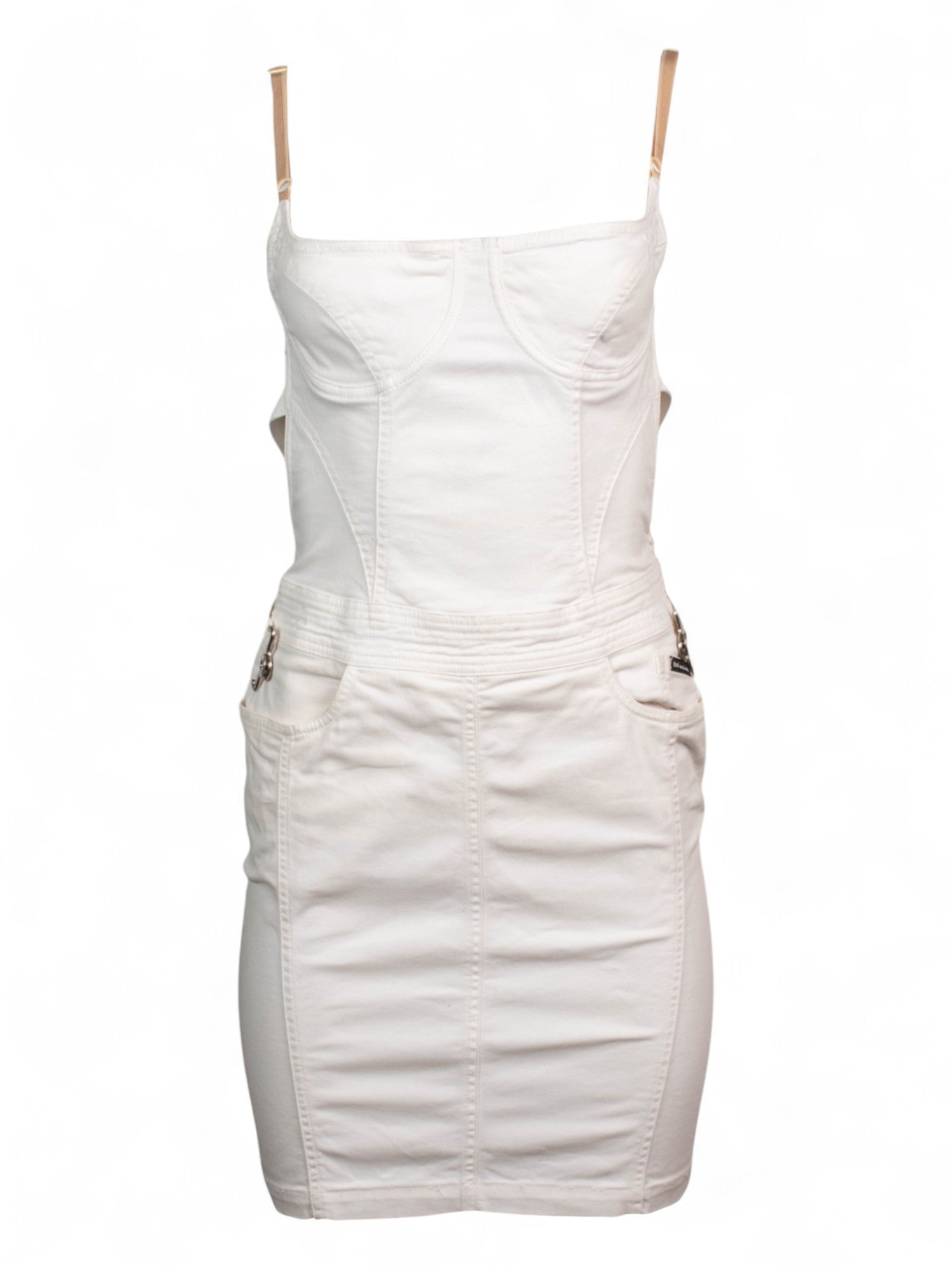 WHITE OPEN BACK BODYCON MINI DRESS