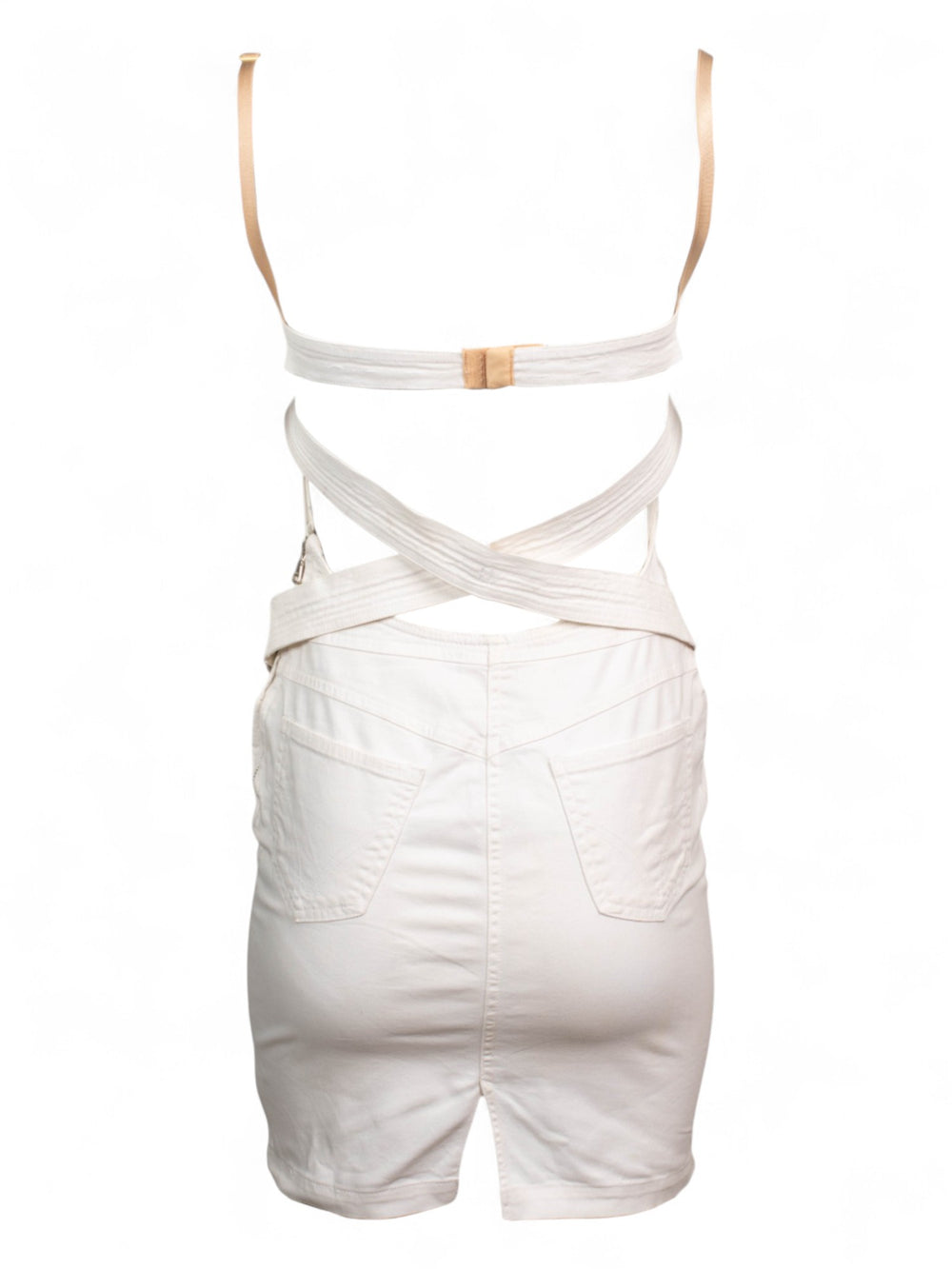 WHITE OPEN BACK BODYCON MINI DRESS
