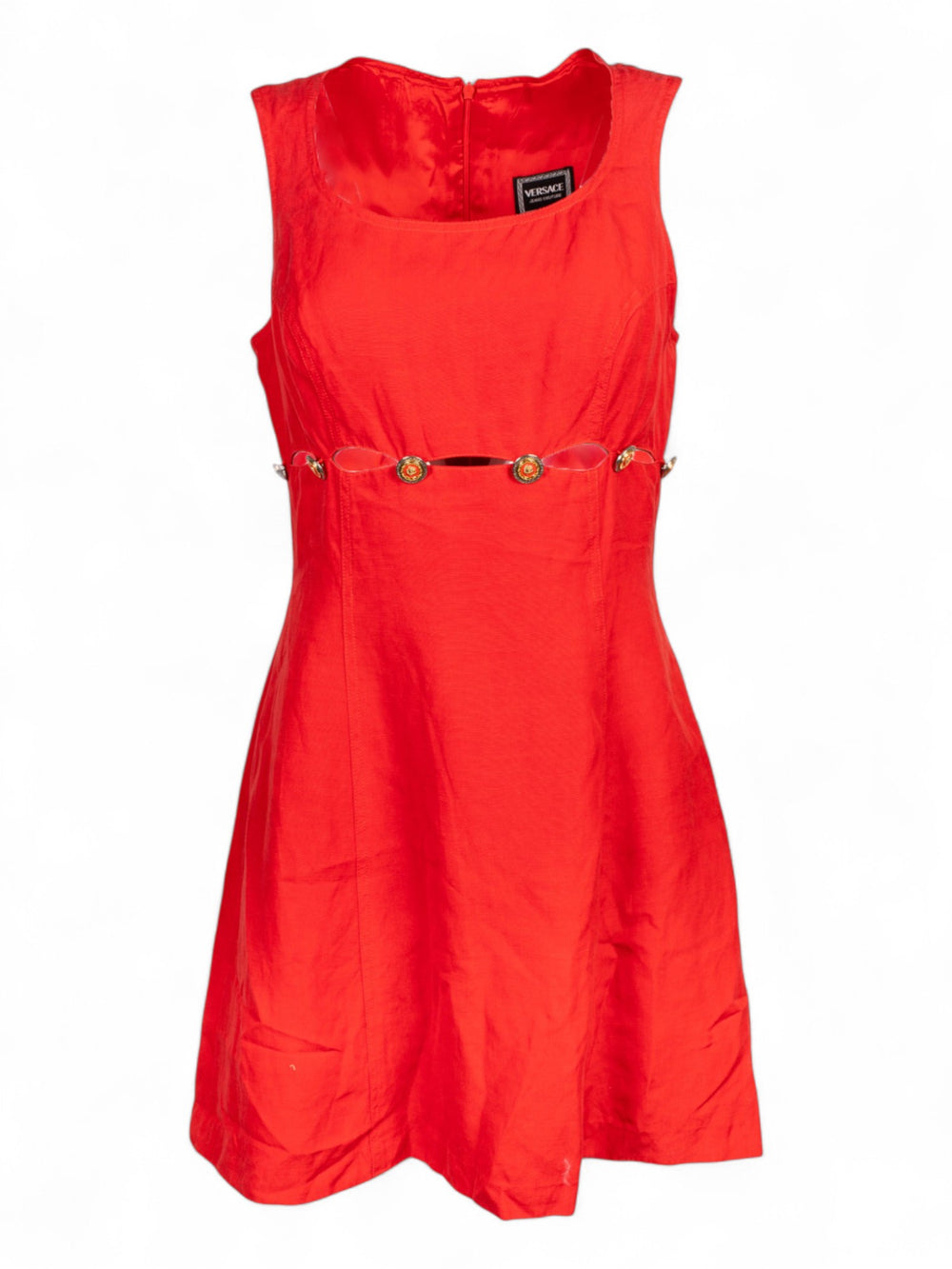 90S RED SAFETY PIN MINI DRESS