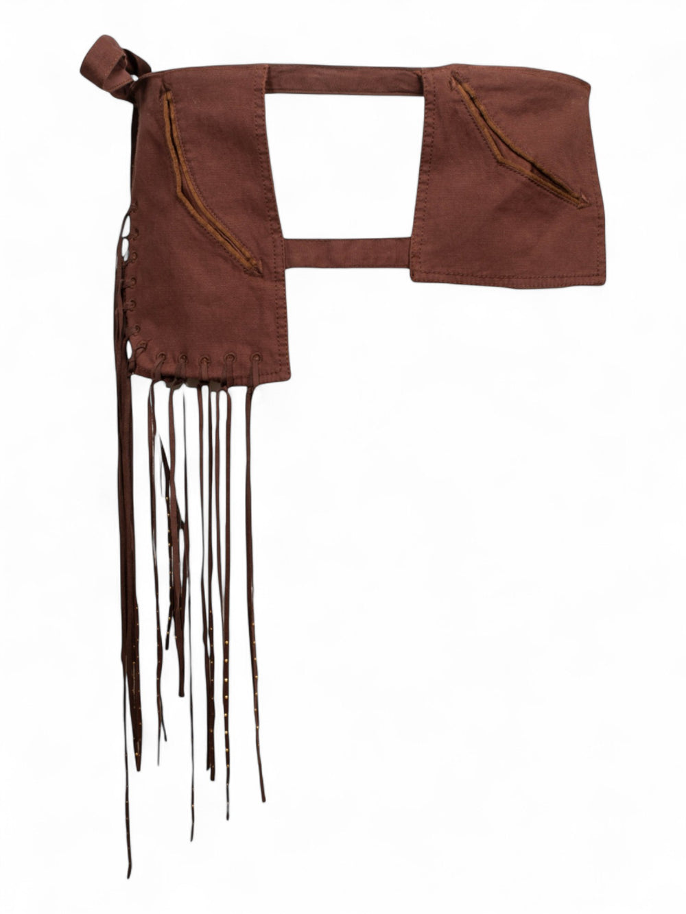 BROWN FRINGE CARGO BELT