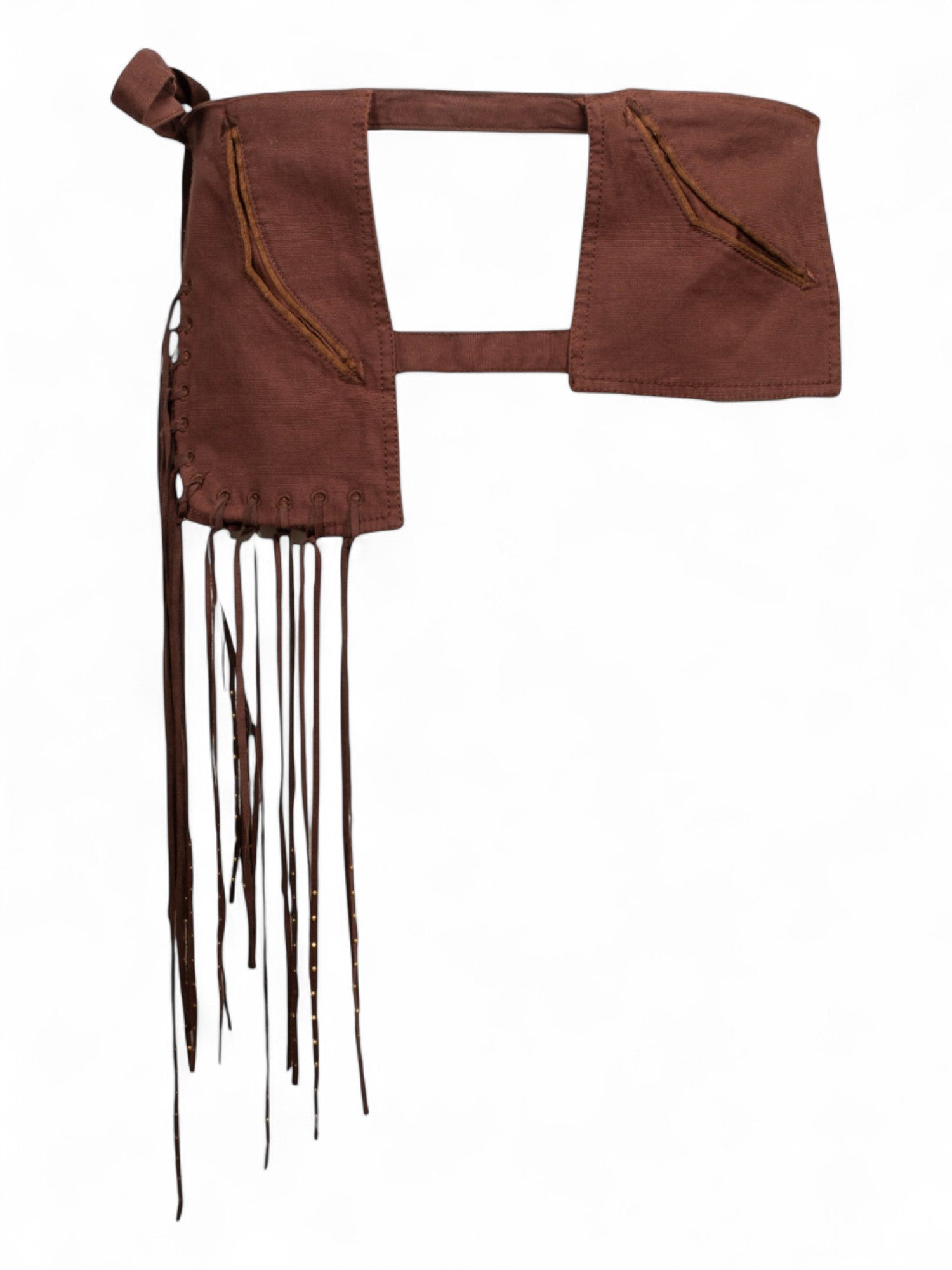 BROWN FRINGE CARGO BELT