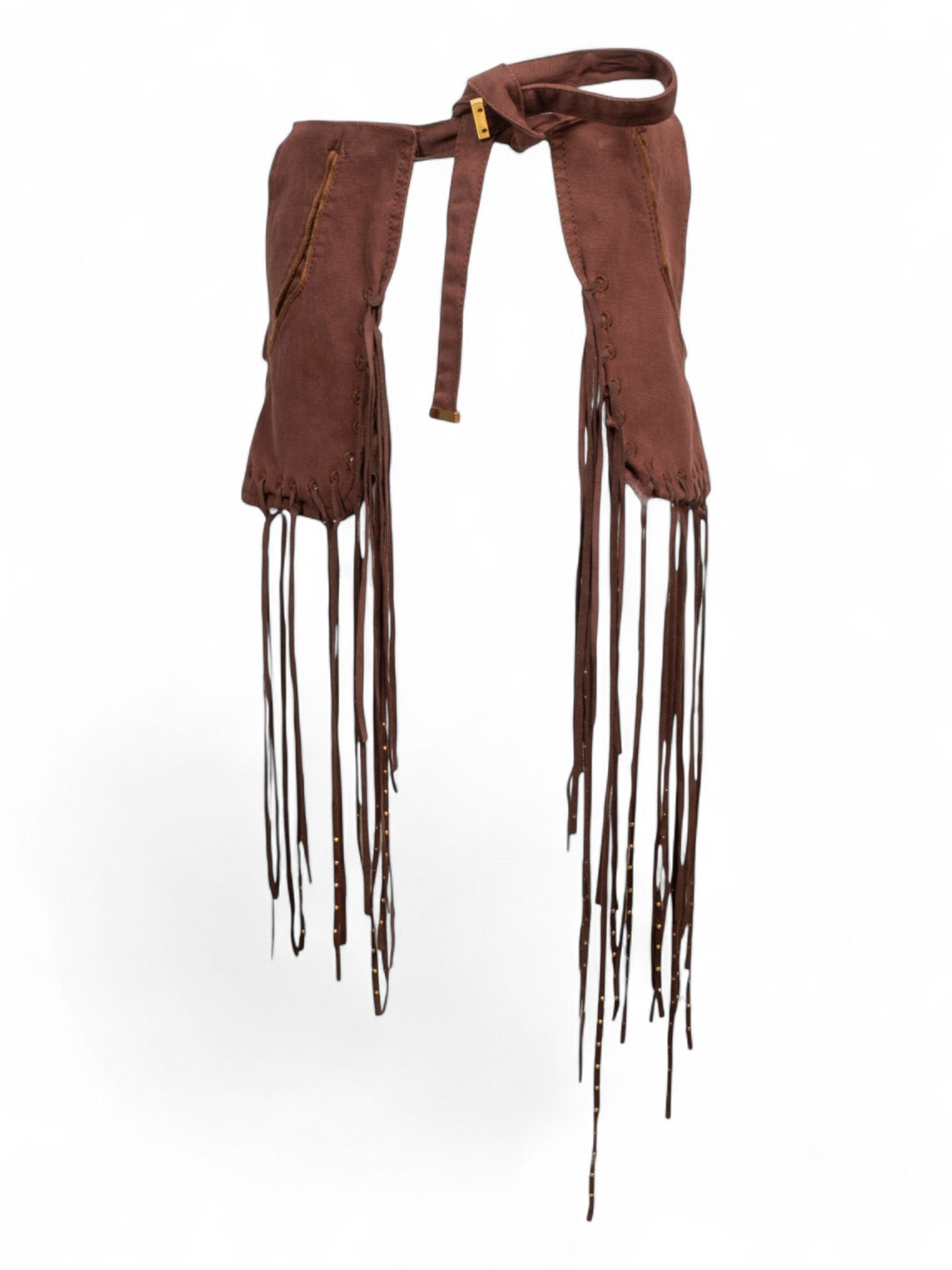 BROWN FRINGE CARGO BELT