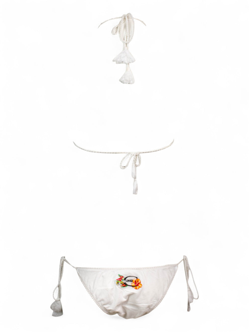 PARROT EMBROIDERED WHITE 2PC BIKINI
