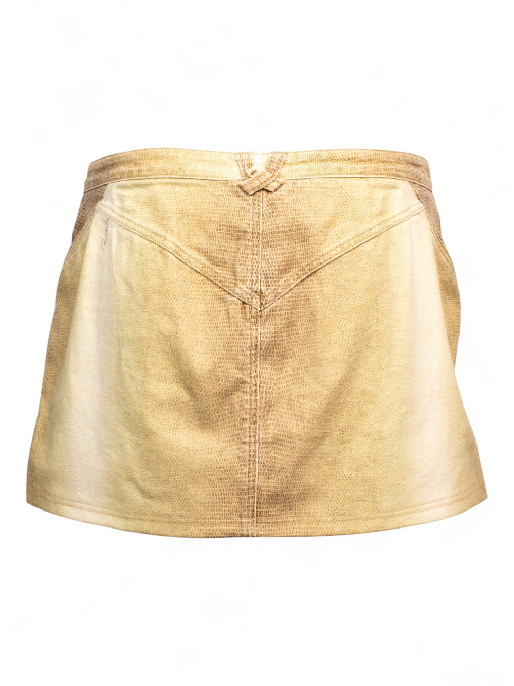SS02 LIZARD PRINT MINI SKIRT W LEATHER TIES