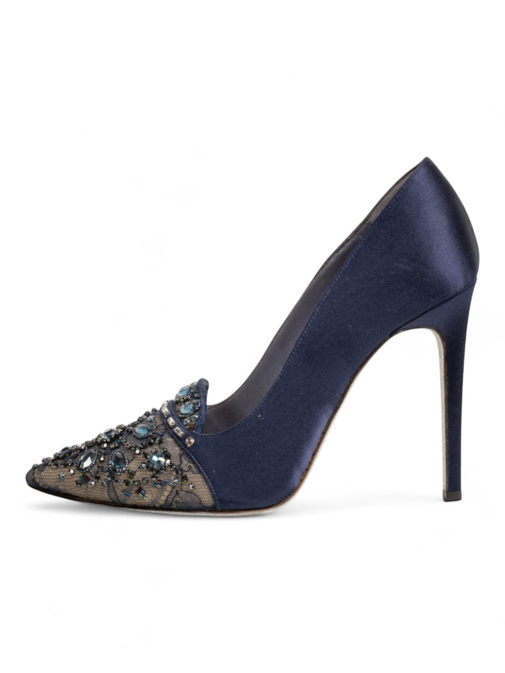 BLUE BEDAZZLED SEQUIN BEADED PUMPS @JKOVA