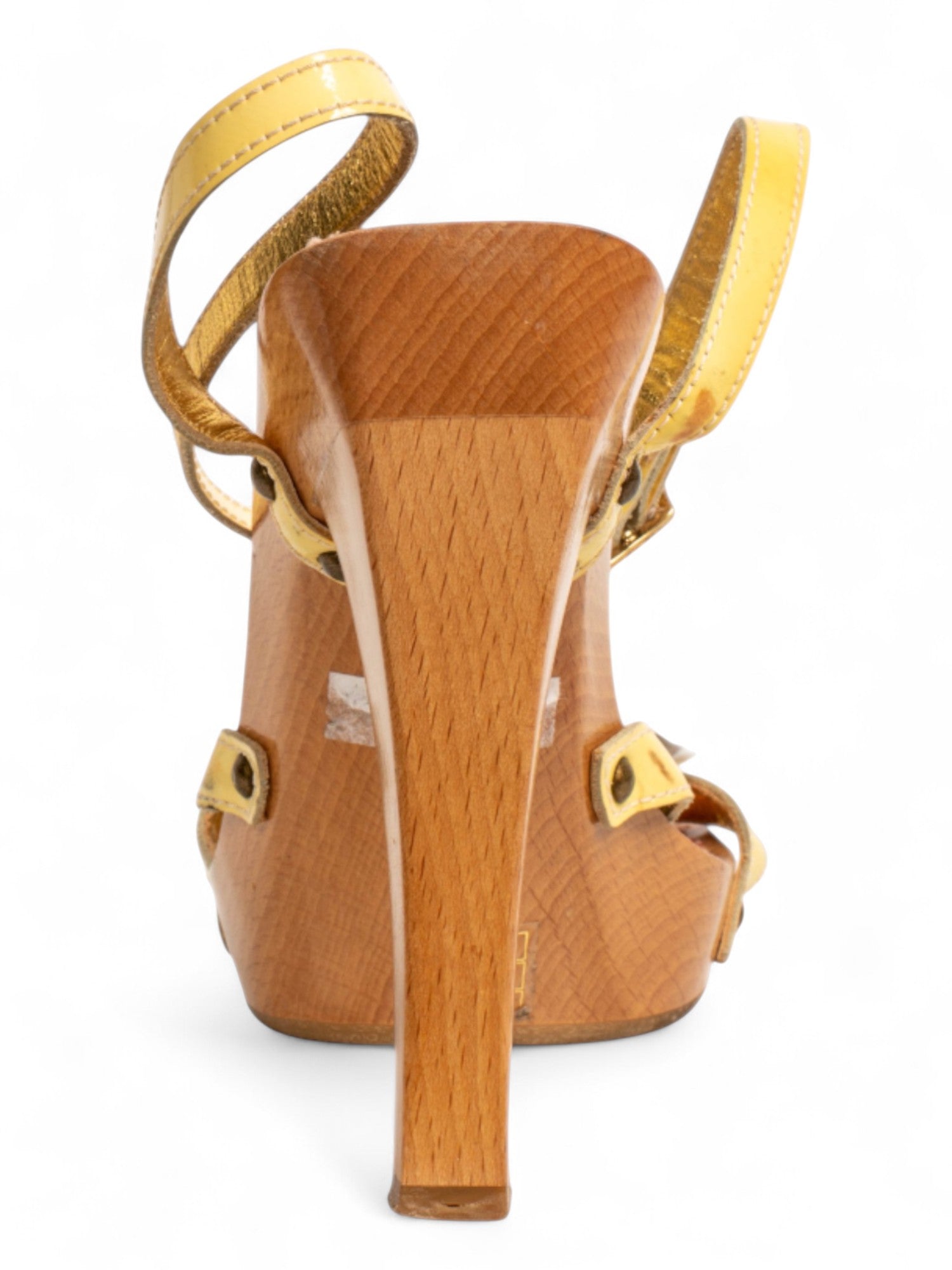WOODEN FLORAL MULES WITH CERAMIC FLOWER DETAILS