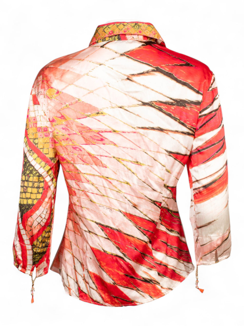 SS04 MOSAIC PINK SILK BUTTON DOWN TOP
