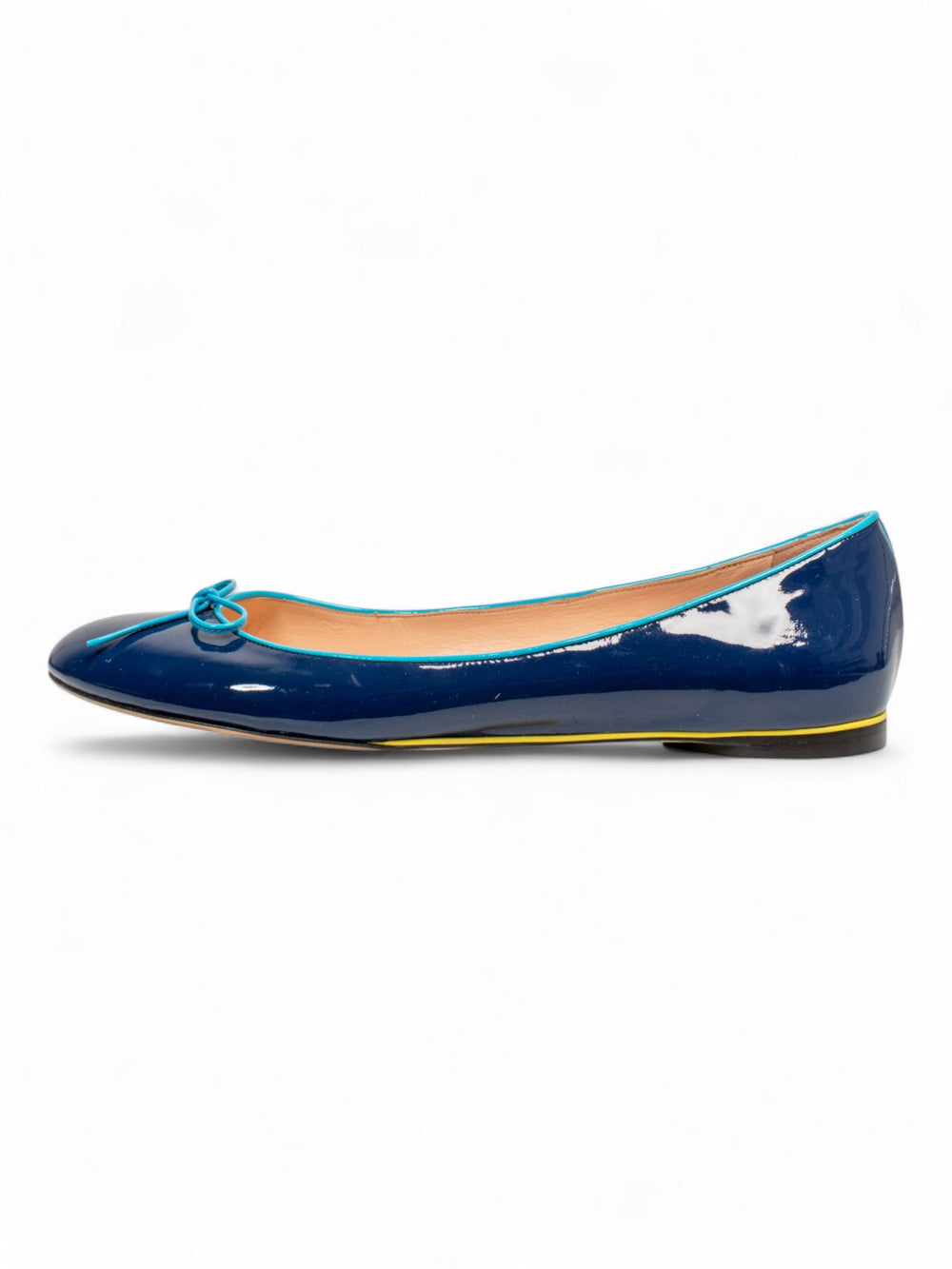 BLUE PATENT LEATHER BALLET FLATS @EBAREN