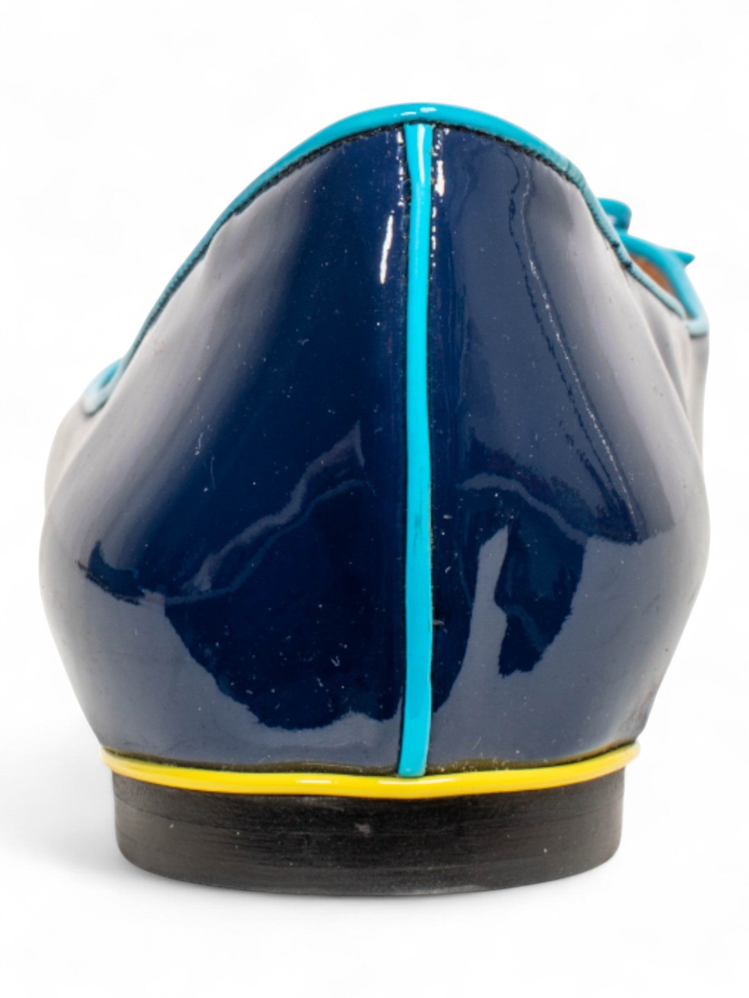 BLUE PATENT LEATHER BALLET FLATS @EBAREN