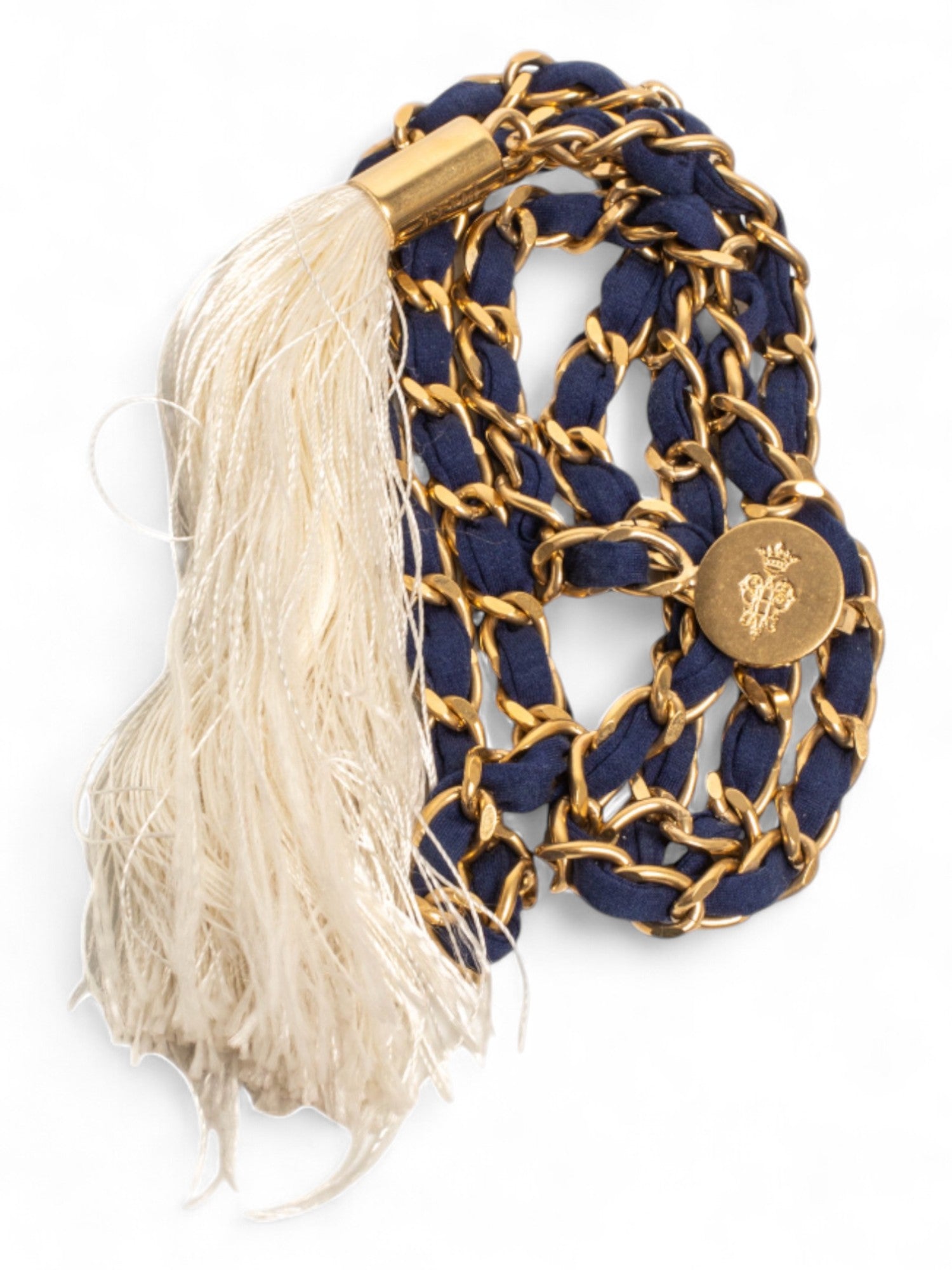 BLUE CHAIN TASSEL BELT @EBAREN