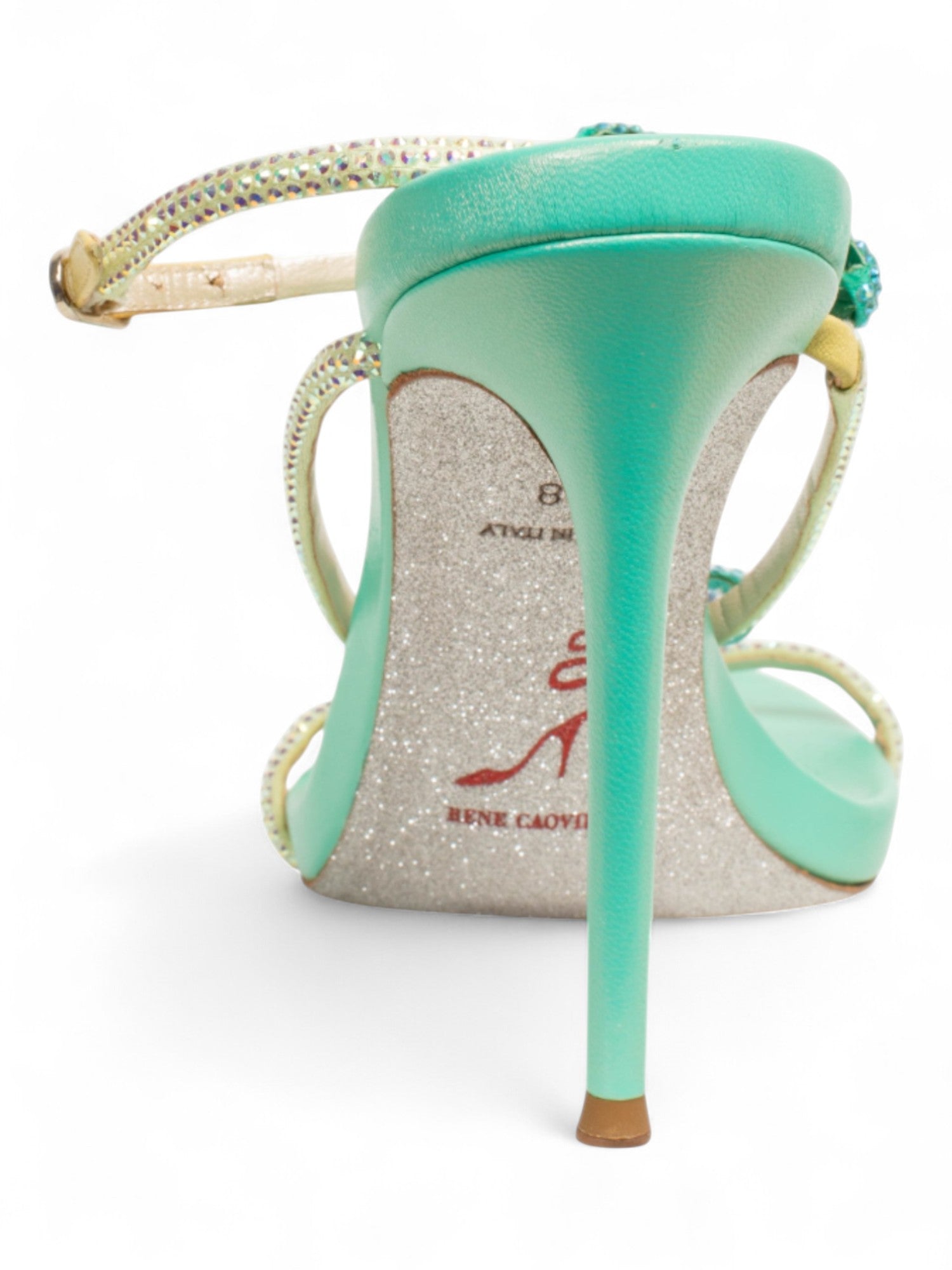 TURQUOISE RHINESTONE BOW HEELS @JKOVA
