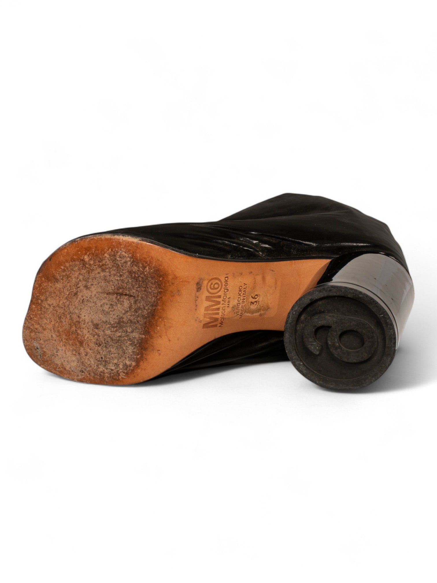 MM6 Black Padded Covered Ankle Boots