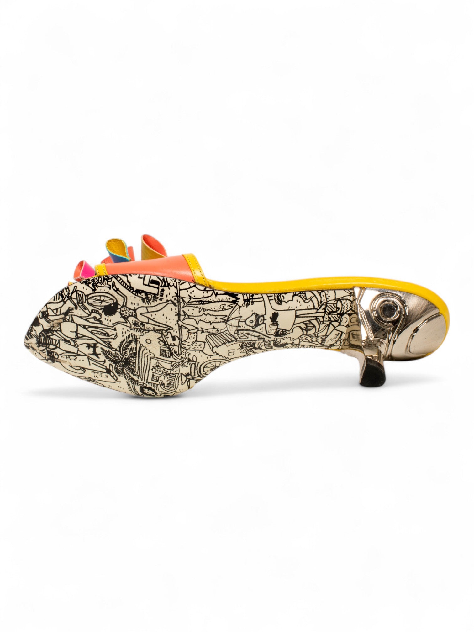 MULTICOLOR LEATHER CELEBRATION SANDAL HEELS