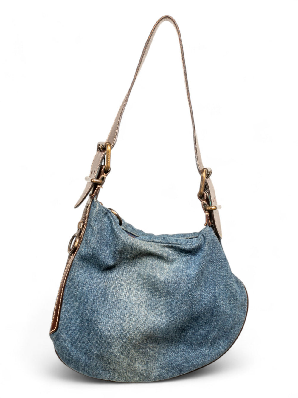 00s DENIM OYSTER SHOULDER PURSE
